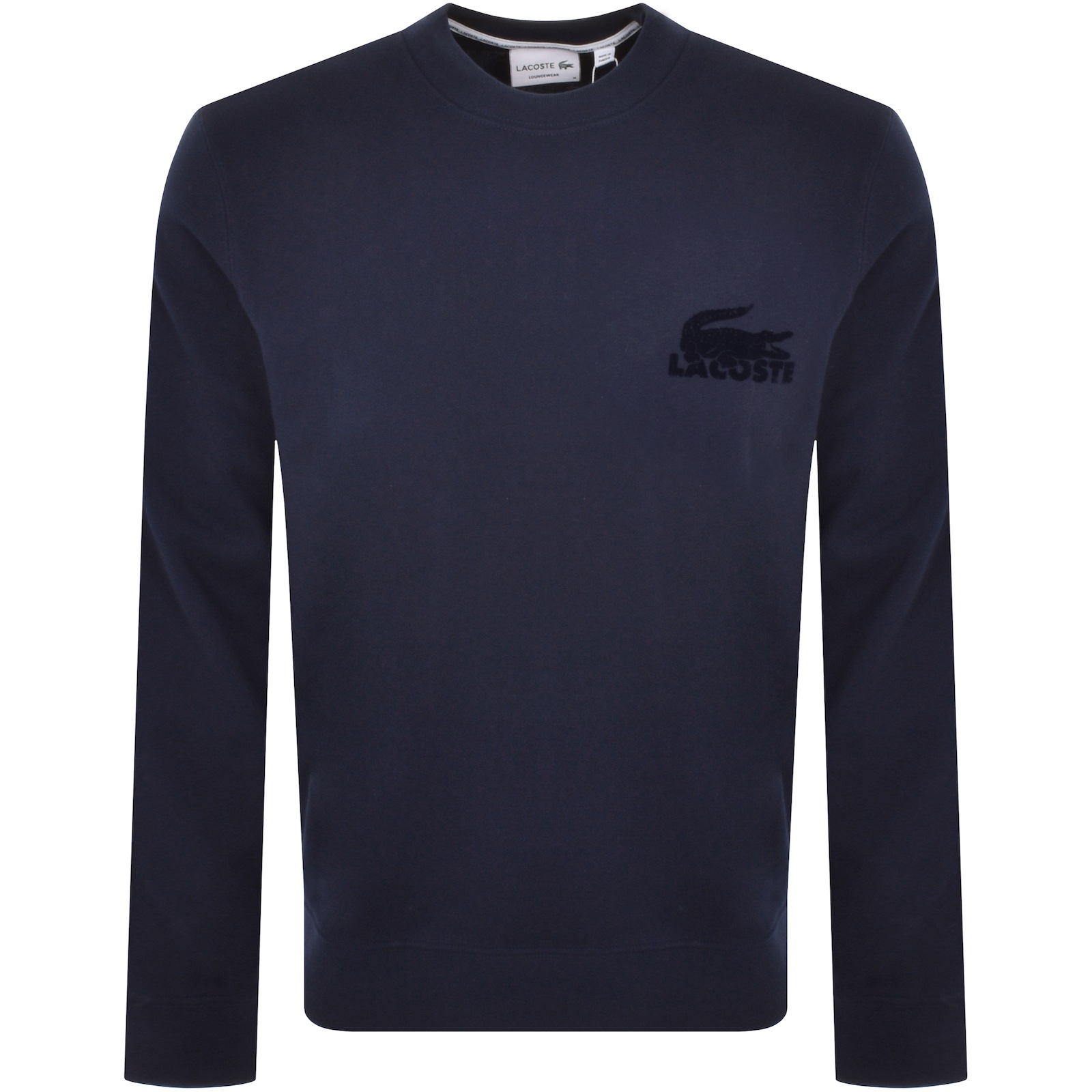 Shop Lacoste Flocked Logo Sweatshirt Navy