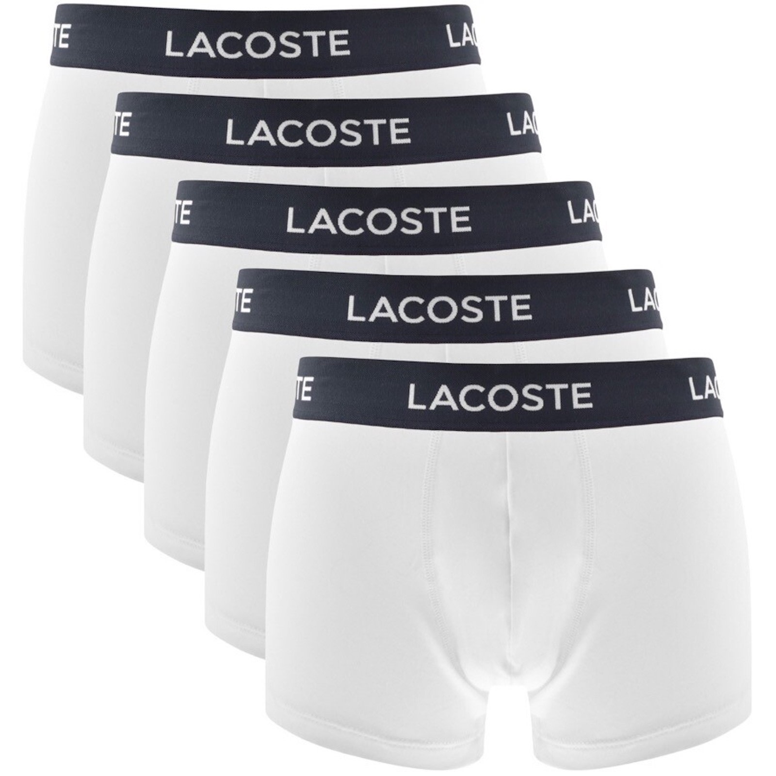 Shop Lacoste Underwear 5 Pack Trunks White