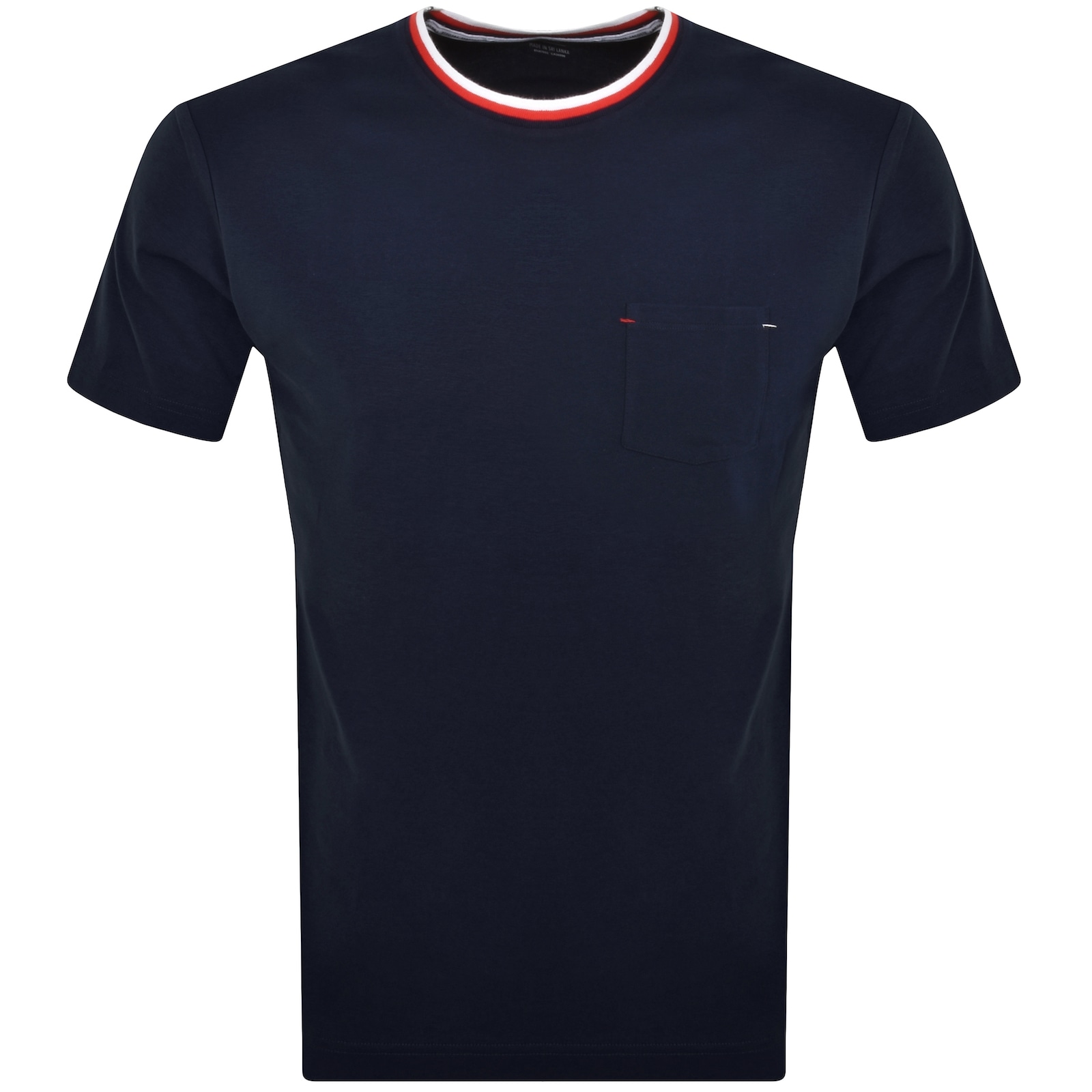 Lacoste Contrast Neck T Shirt Navy In Navy