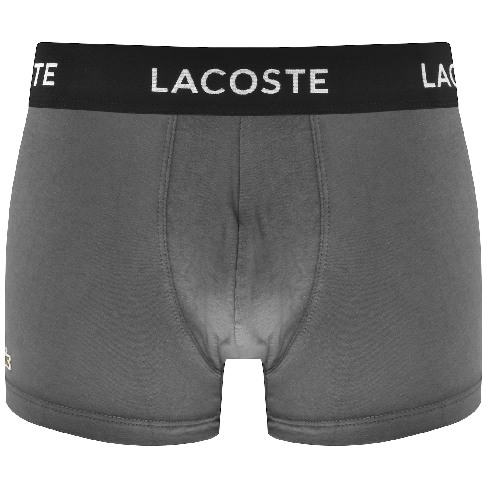 Shop Lacoste Underwear 3 Pack Boxer Trunks Grey