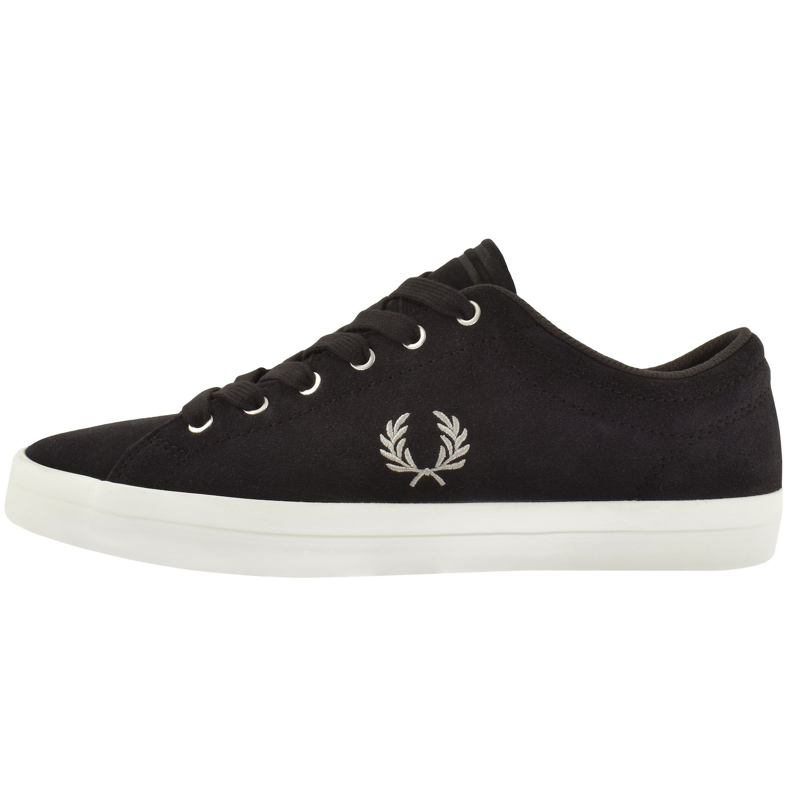 Shop Fred Perry Baseline Leather Trainers Grey