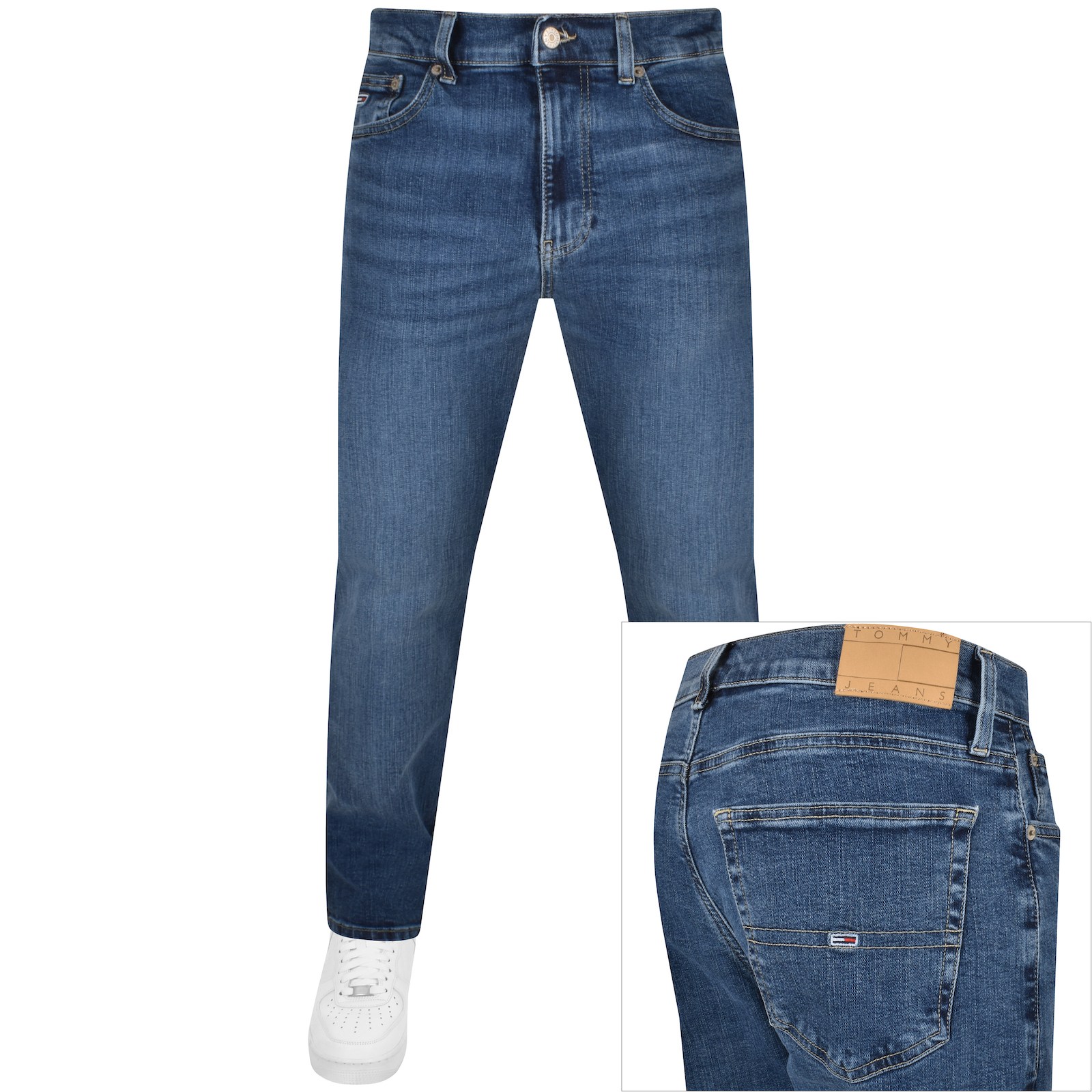 Shop Tommy Jeans Ryan Slim Fit Jeans Mid Wash Blue