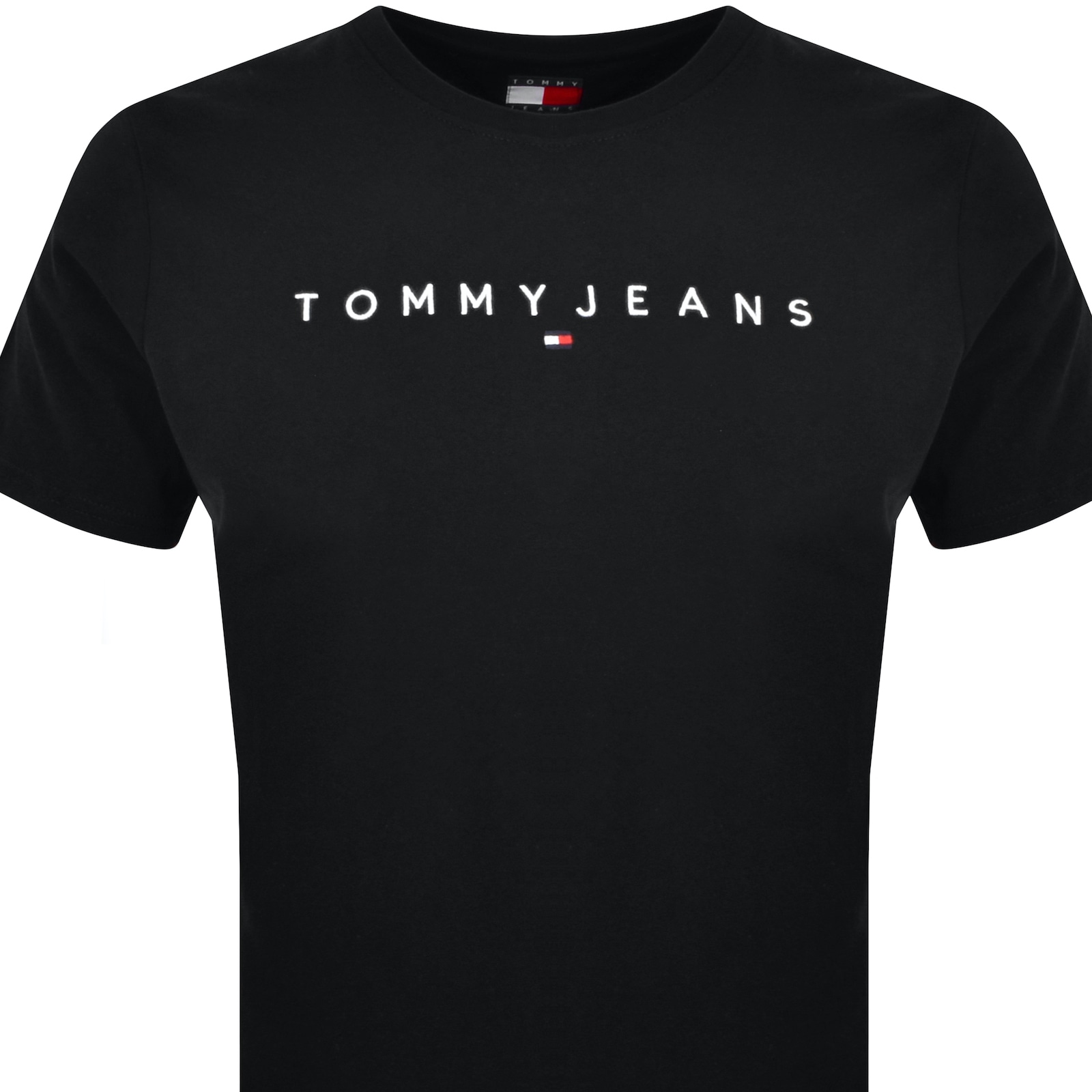 Shop Tommy Jeans Linear Logo T Shirt Black