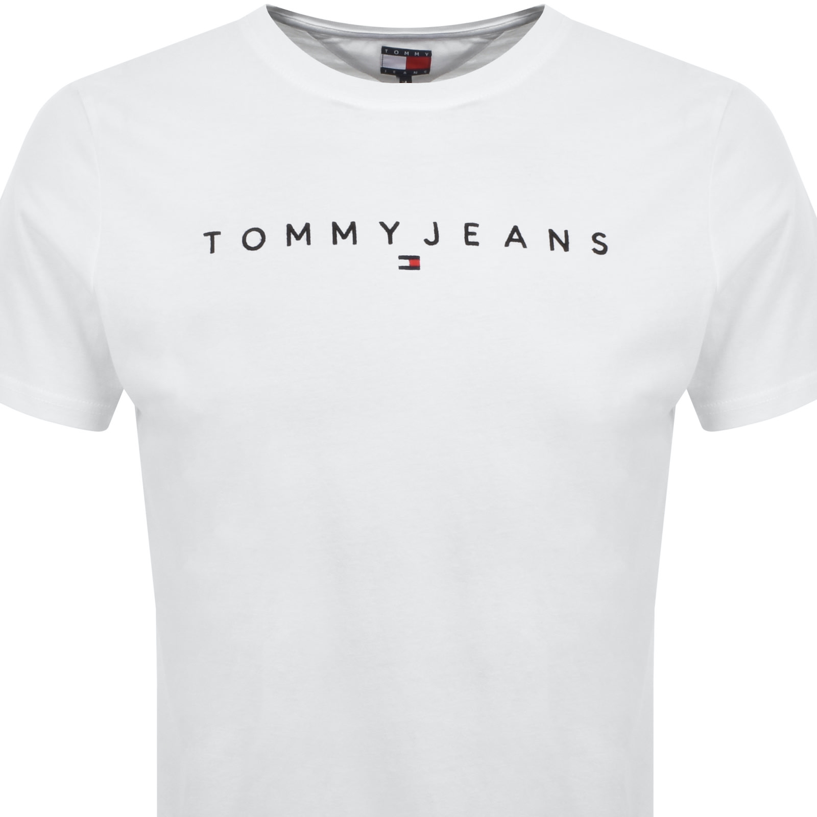 Shop Tommy Jeans Linear Logo T Shirt White