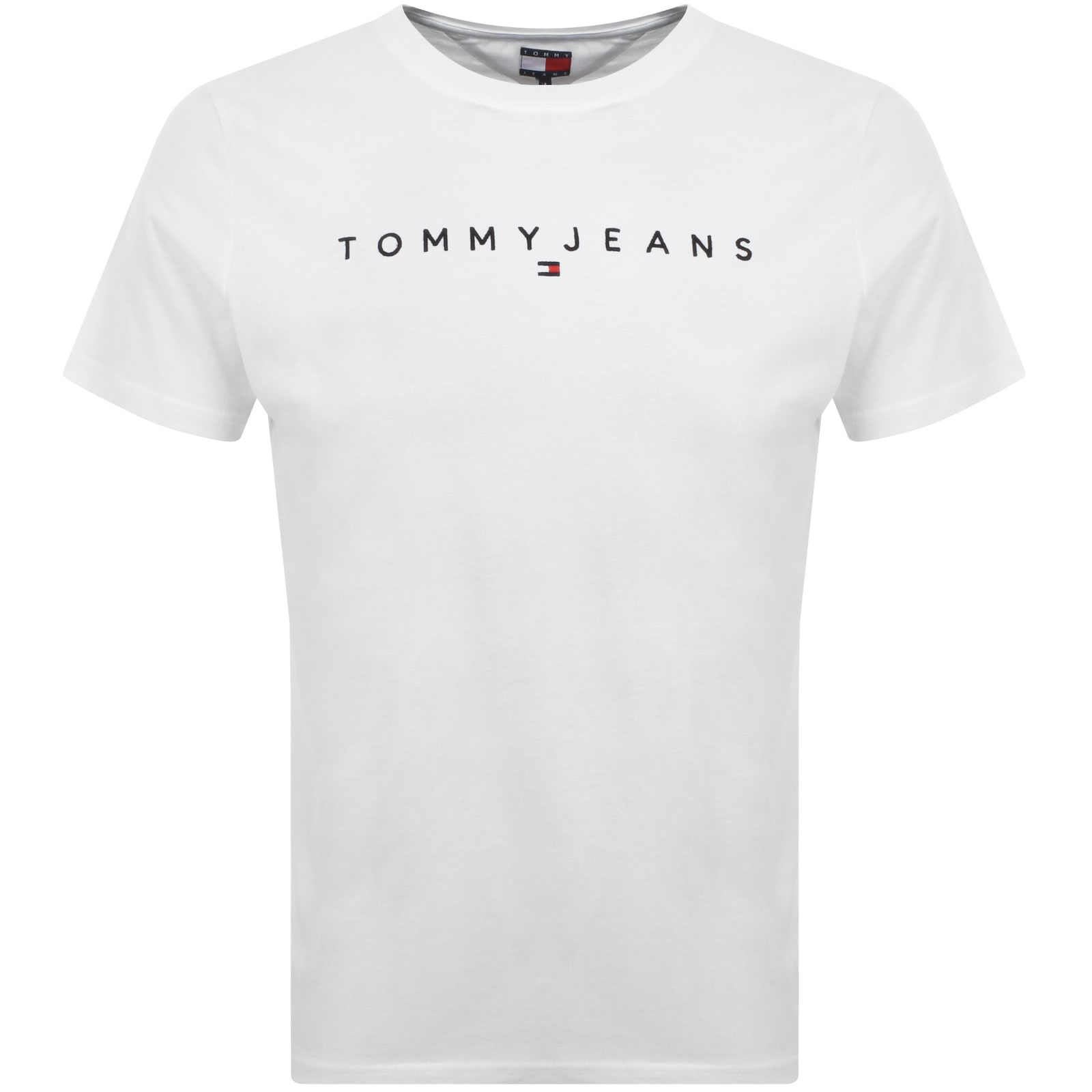 Shop Tommy Jeans Linear Logo T Shirt White