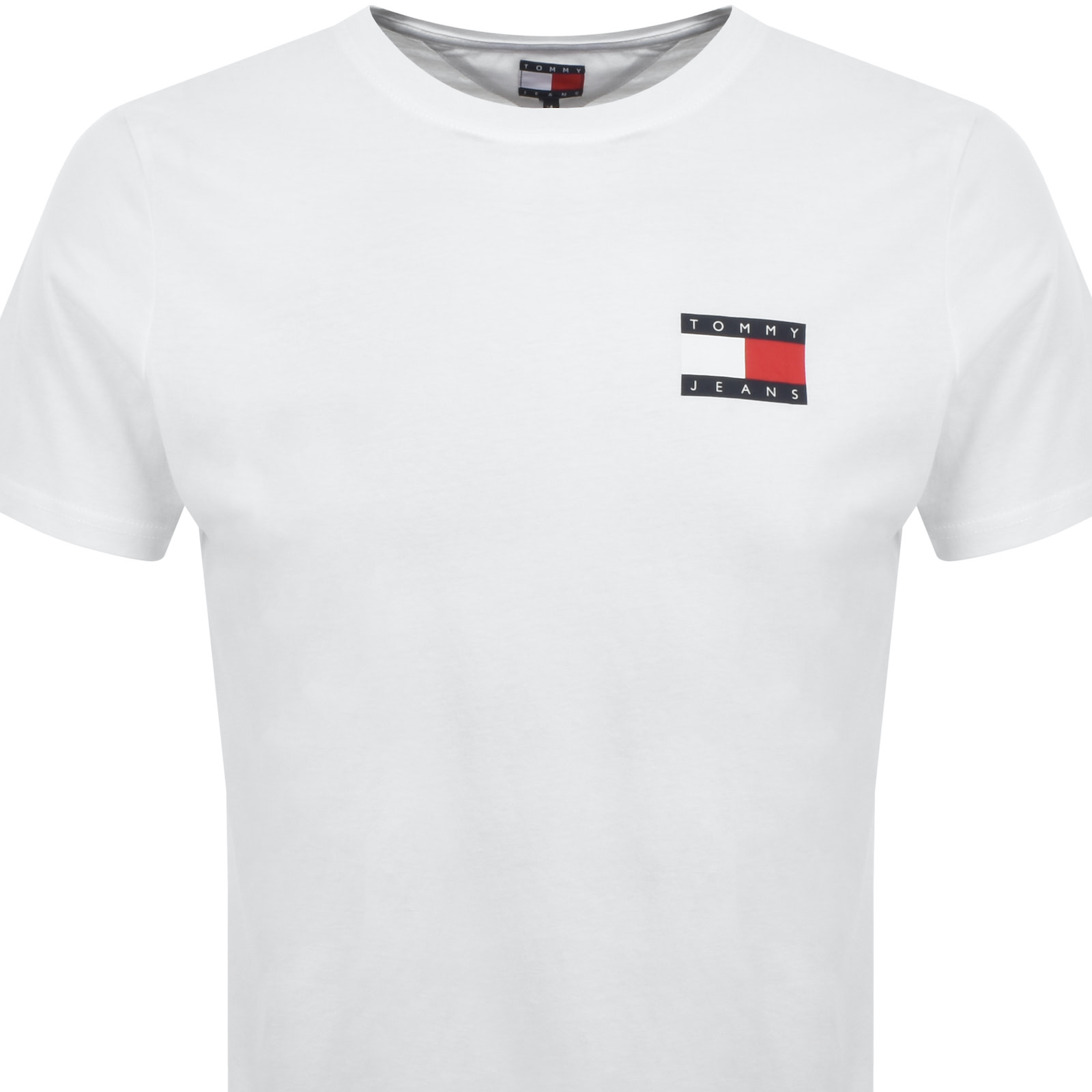 Tommy Jeans Essential Flag Logo T Shirt White In White