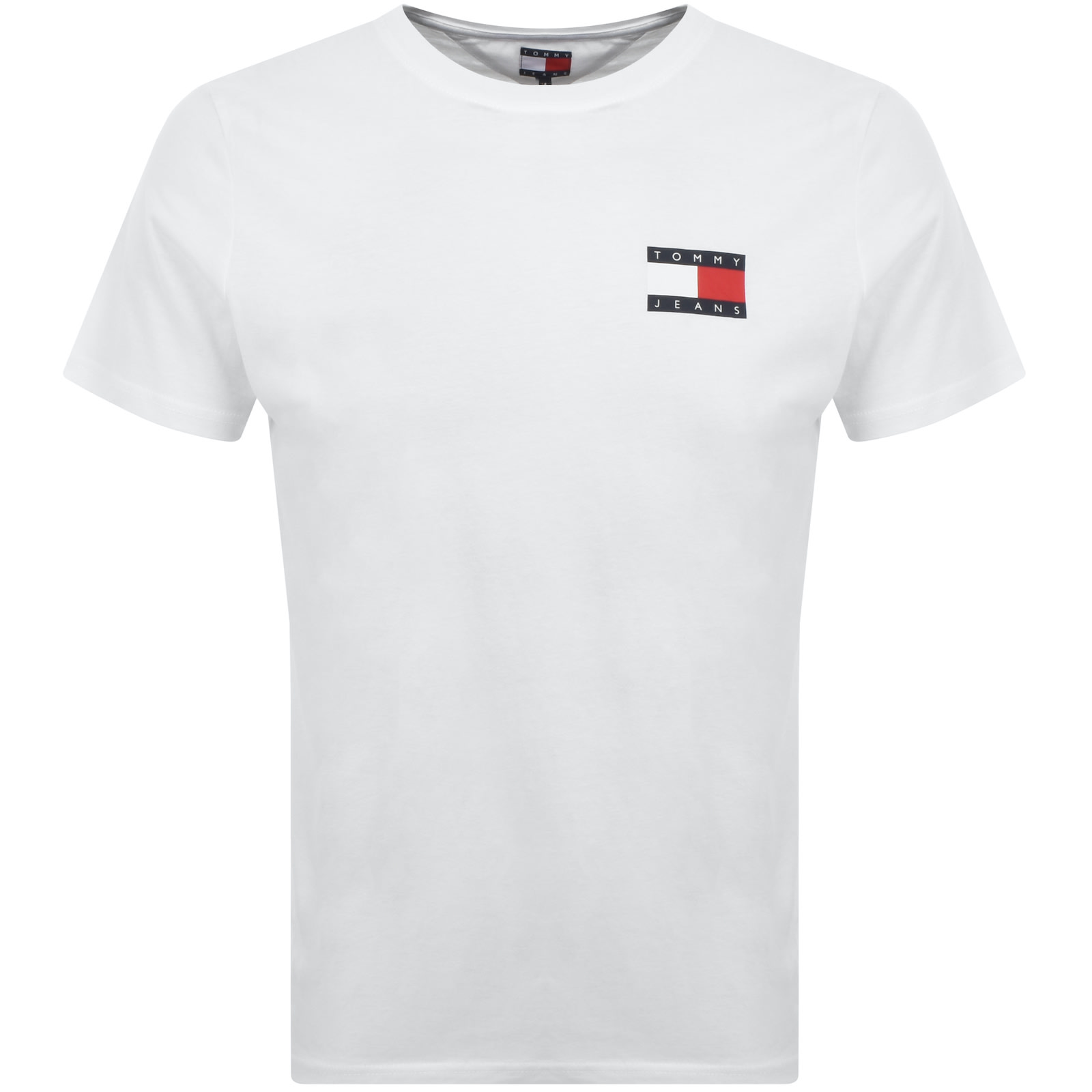 Tommy Jeans Essential Flag Logo T Shirt White In White