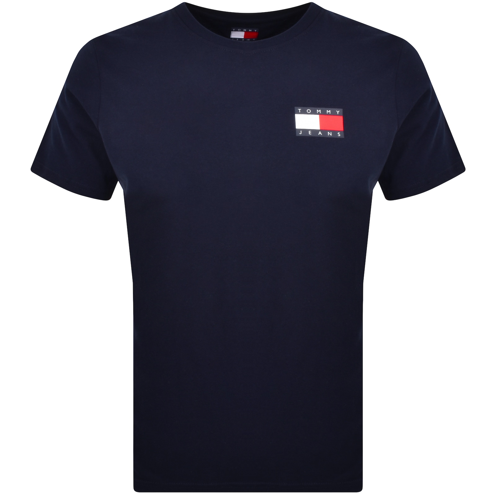 Shop Tommy Jeans Essential Flag Logo T Shirt Navy