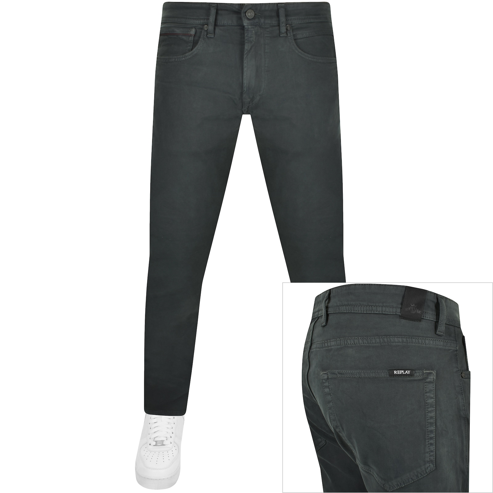 Shop Replay Premium Soft Hand Feel Jeans In Grey