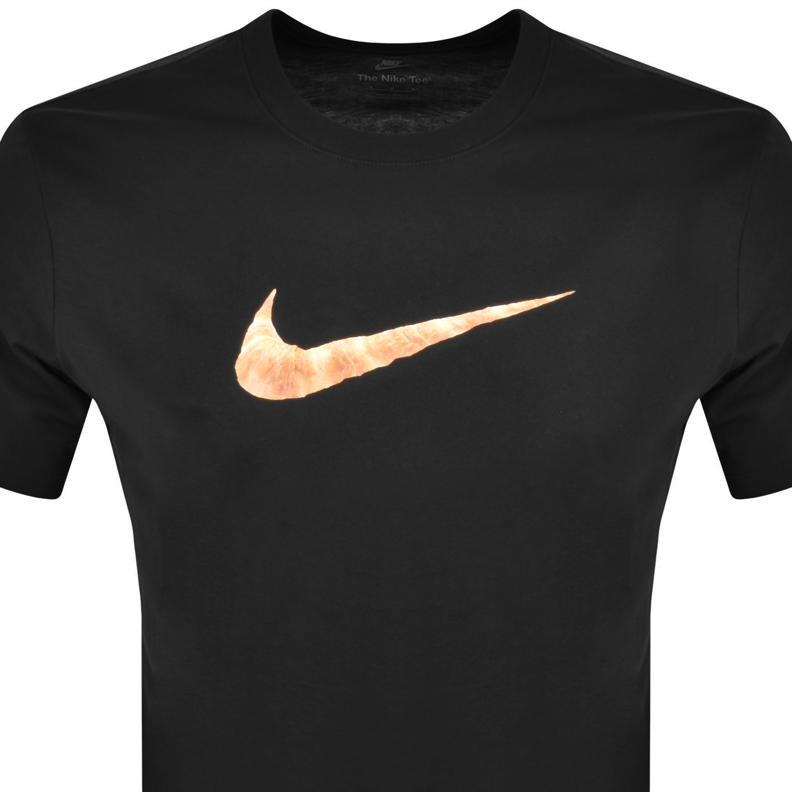 Shop Nike Croissant Swoosh T Shirt Black