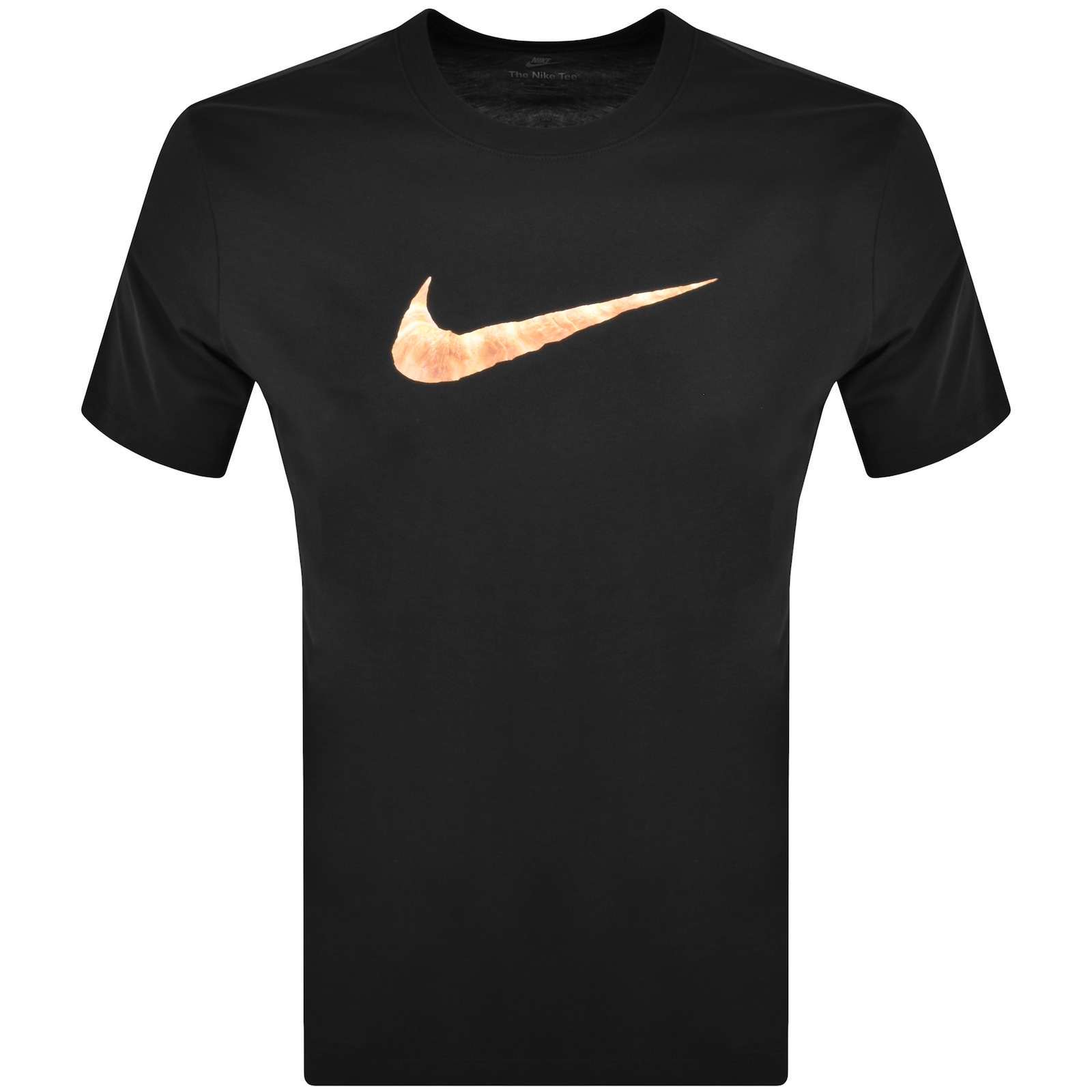 Shop Nike Croissant Swoosh T Shirt Black