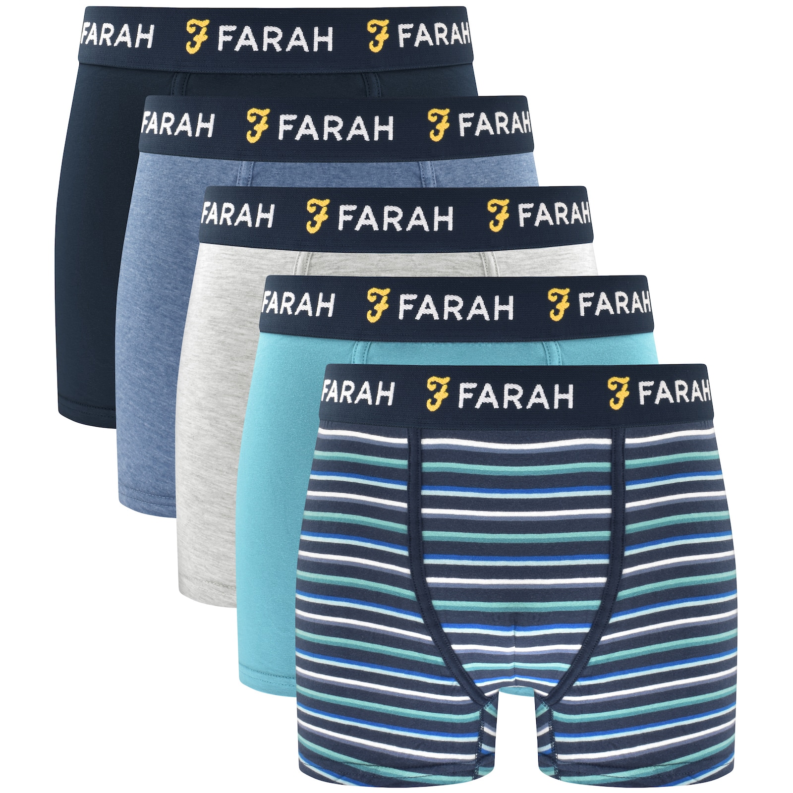 Farah Vintage Morsonn 5 Pack Boxer Shorts In Black