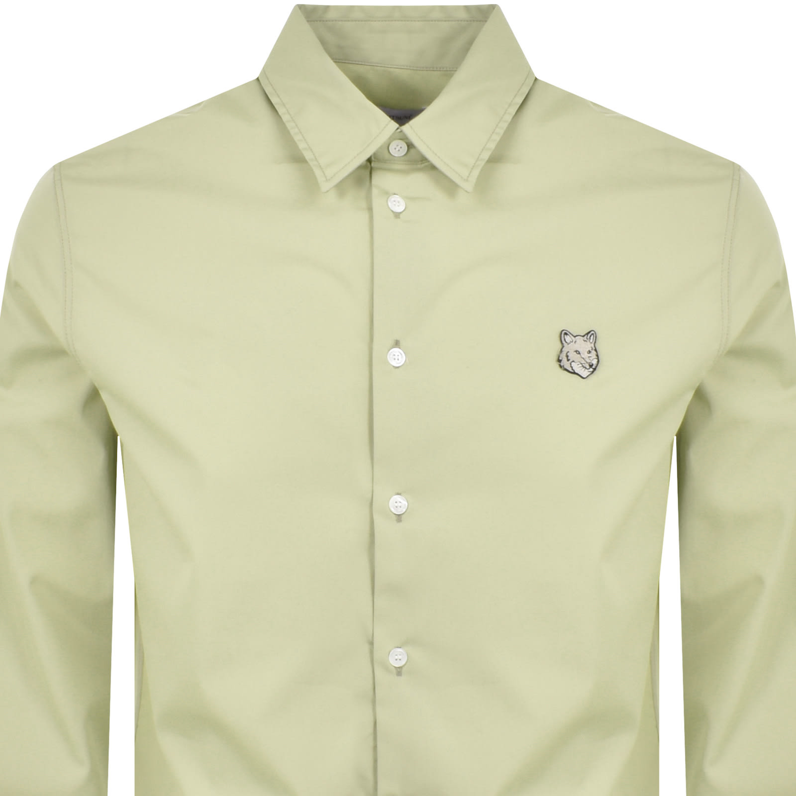 Maison Kitsuné Maison Kitsune Bold Fox Head Relaxed Shirt Green In Green