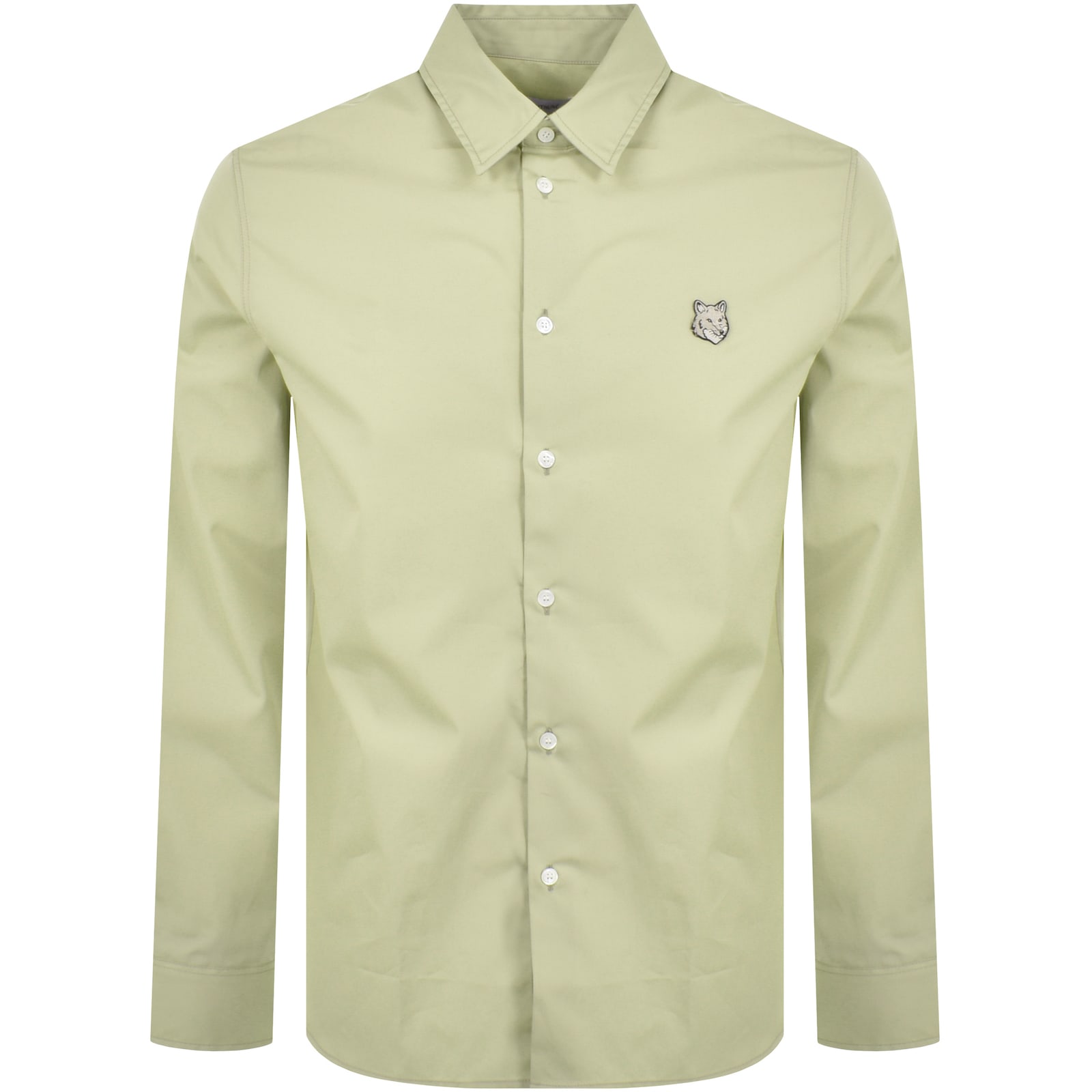 Maison Kitsuné Maison Kitsune Bold Fox Head Relaxed Shirt Green In Green
