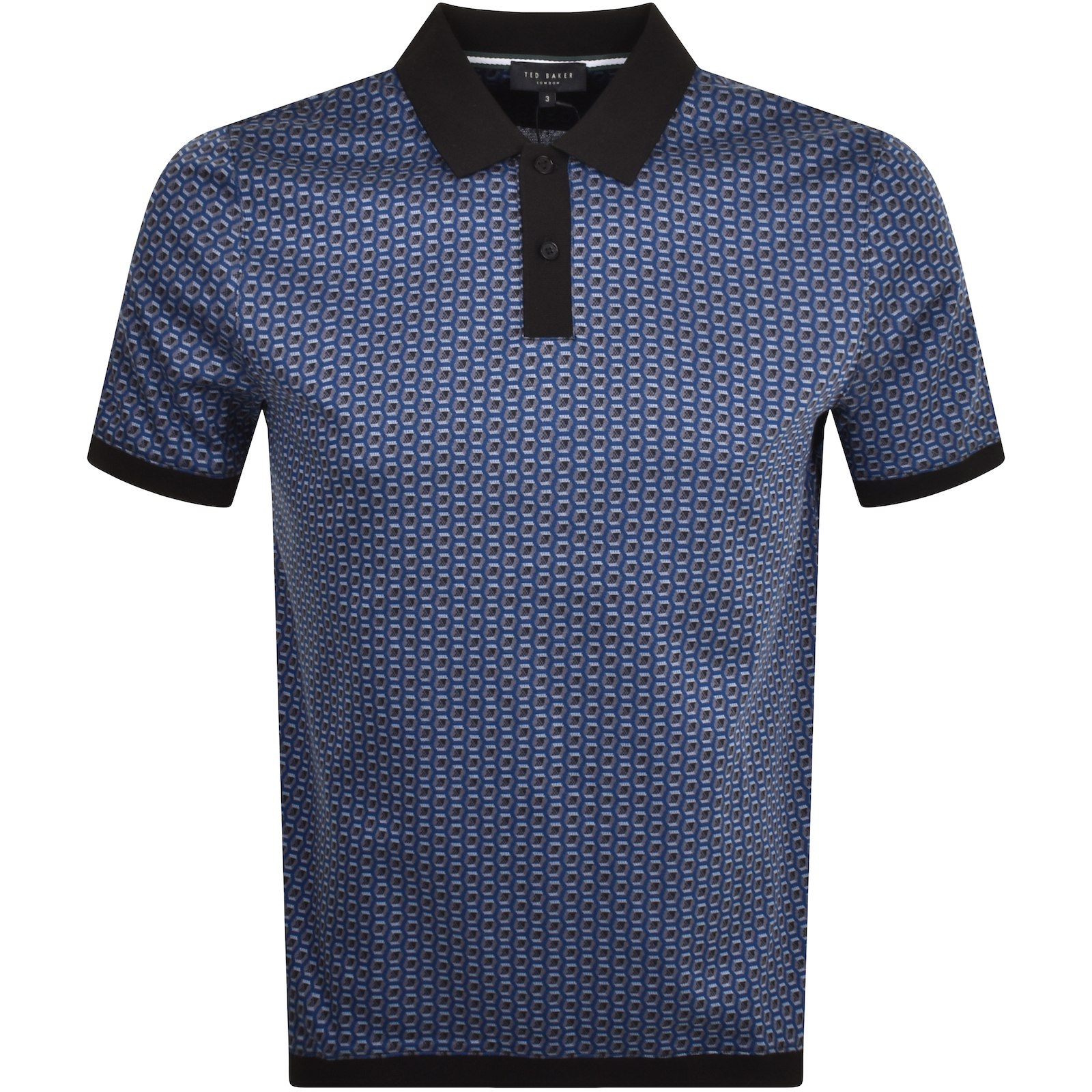 Ted Baker Waysub Geo Polo T Shirt Blue