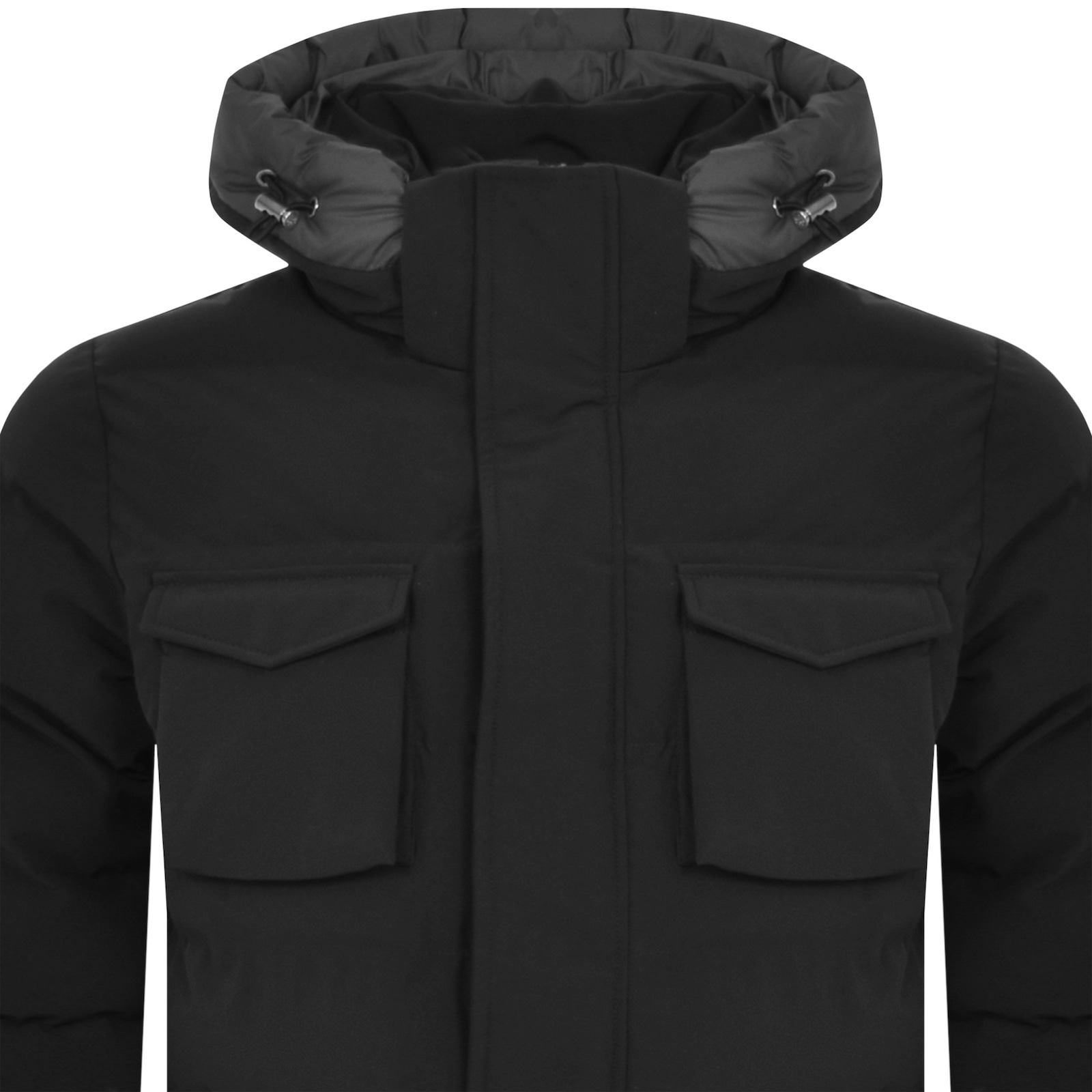 Sandbanks Long Puffer Jacket Black In Black
