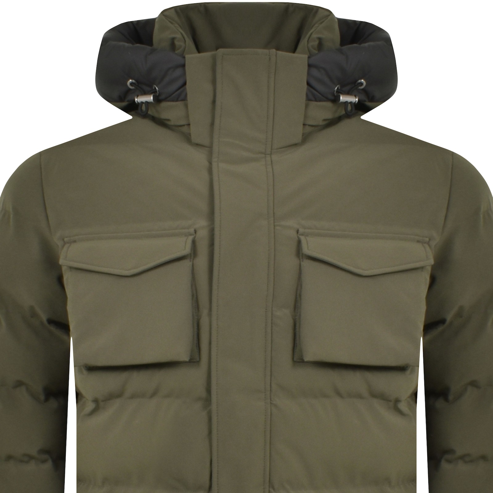 Sandbanks Long Puffer Jacket Khaki In Khaki