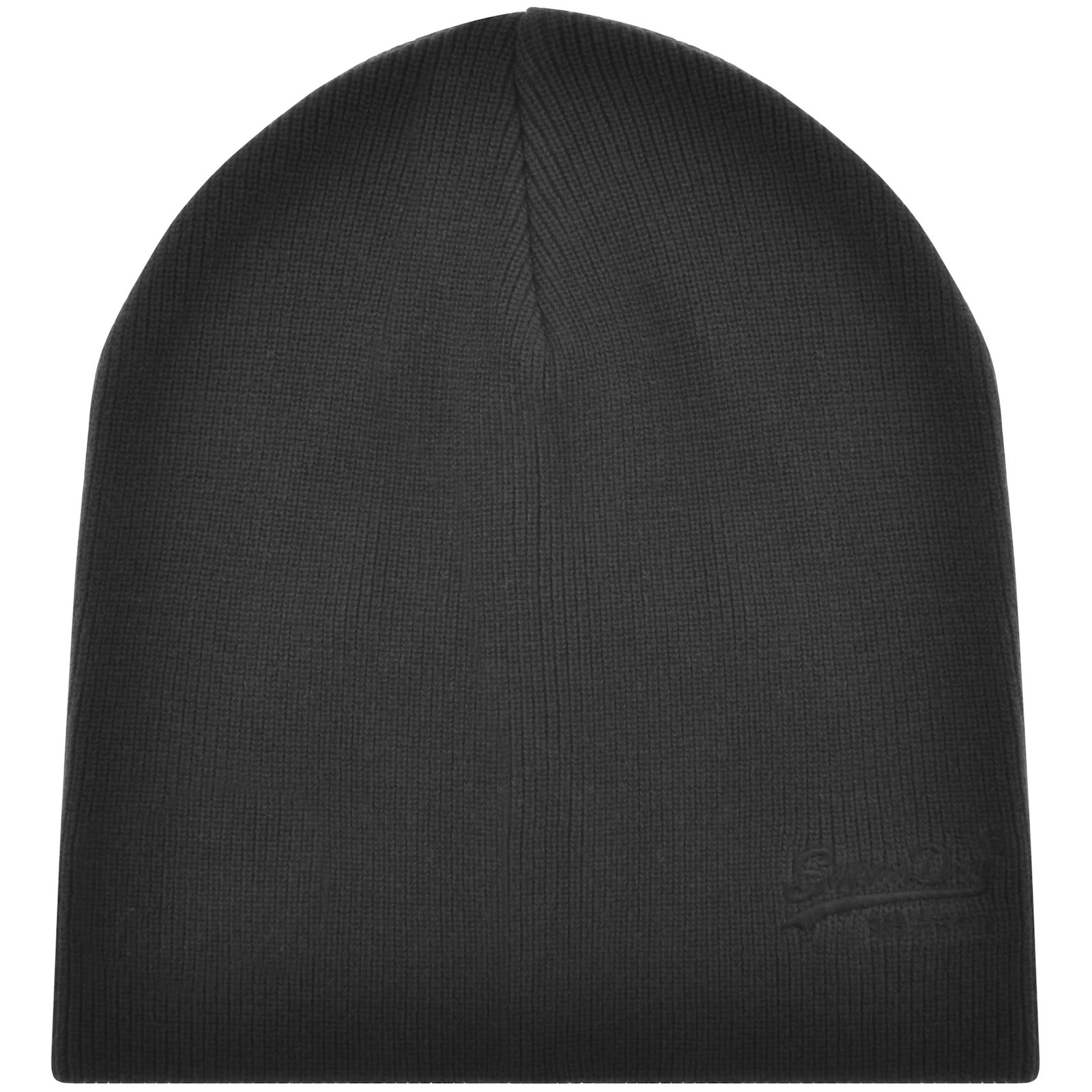 Superdry Knit Beanie Hat Black In Black