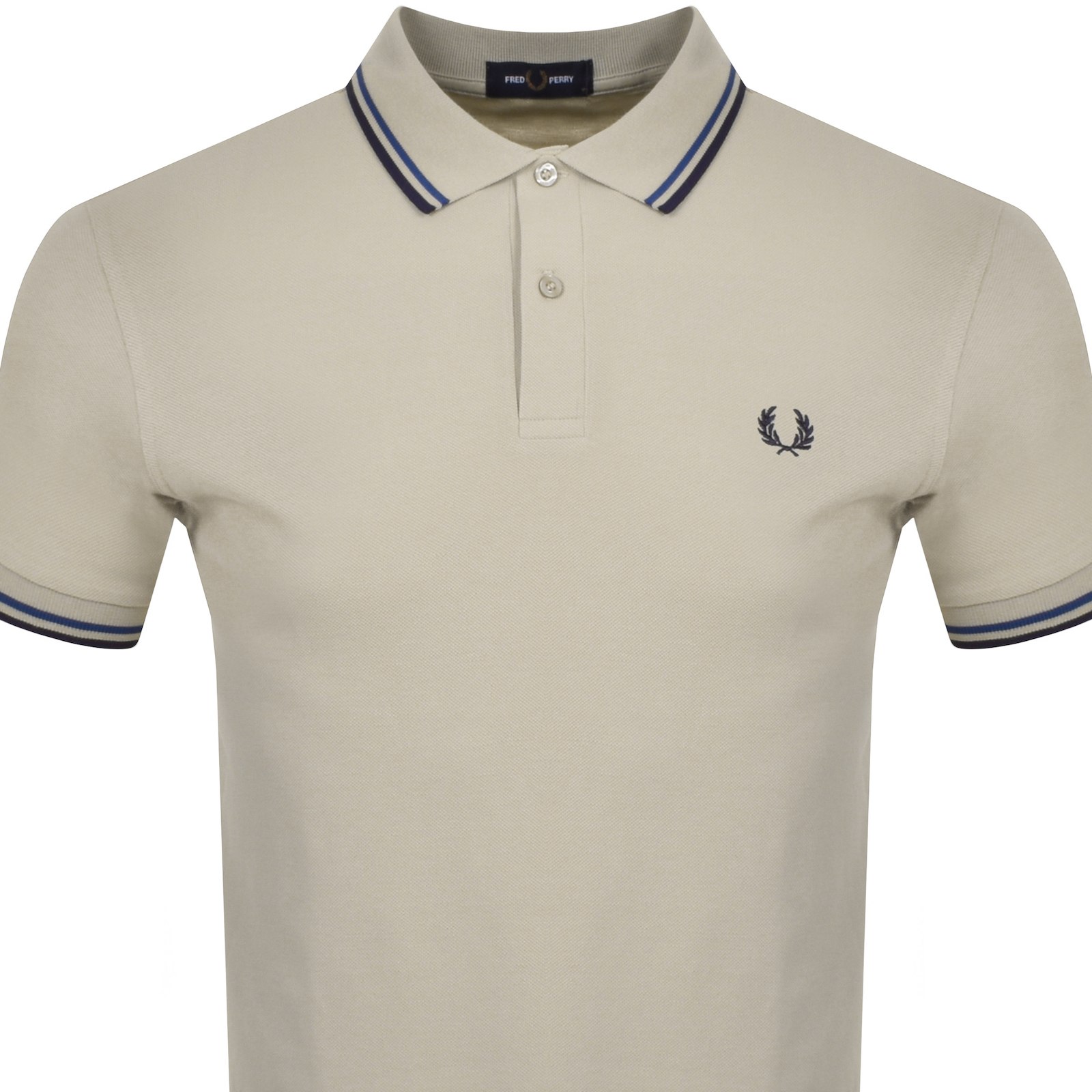 Shop Fred Perry Twin Tipped Polo T Shirt Beige