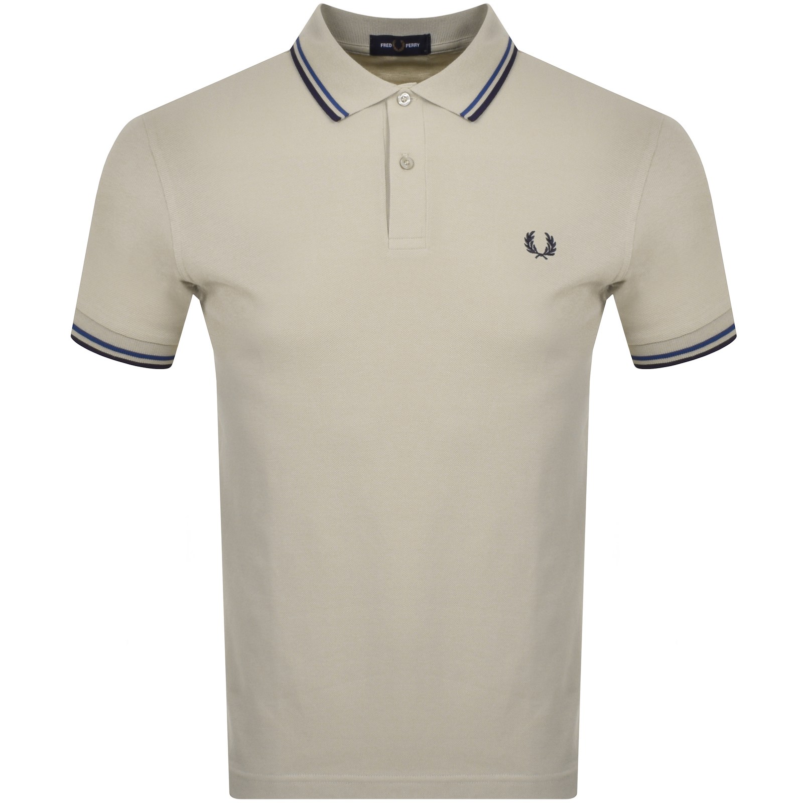 Shop Fred Perry Twin Tipped Polo T Shirt Beige