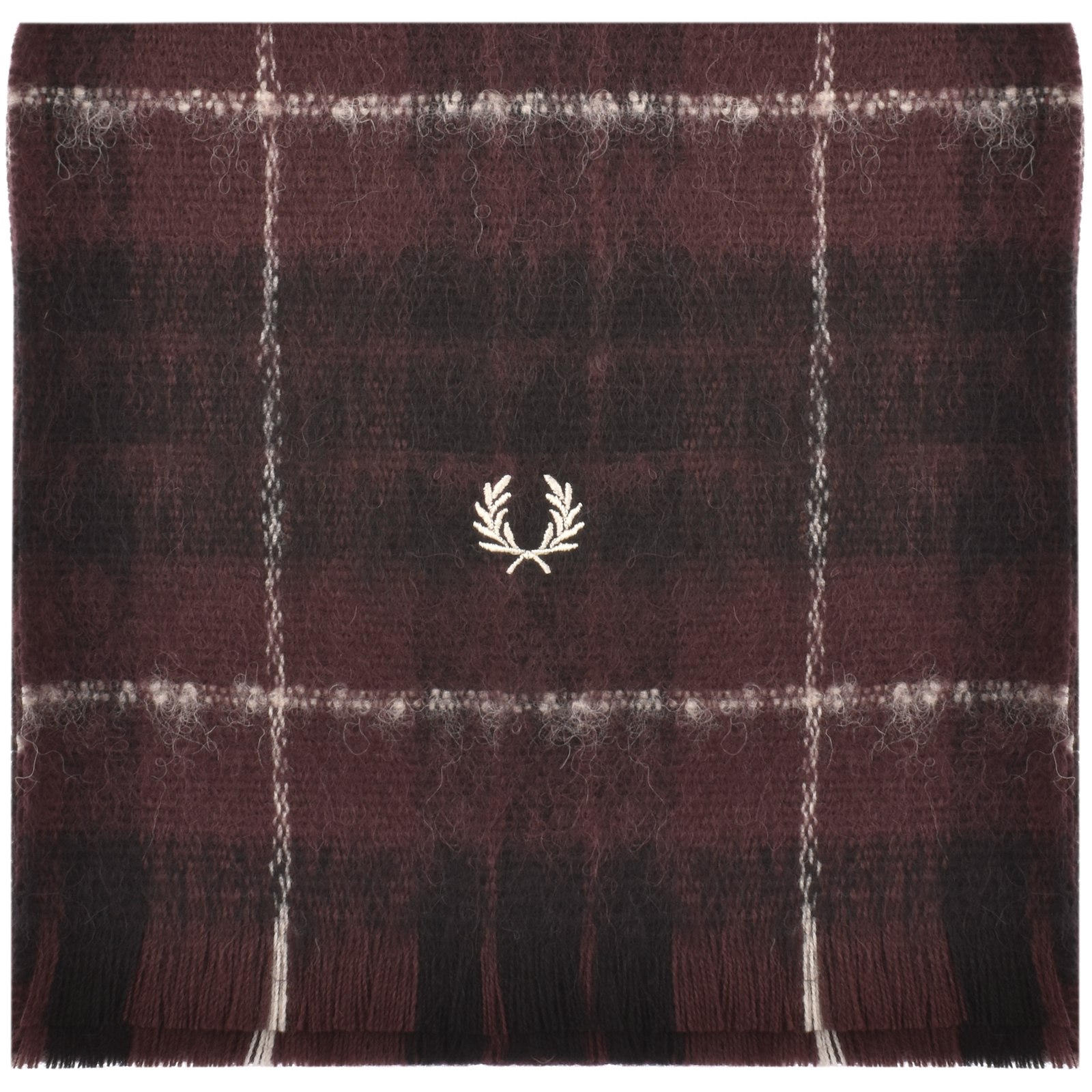 Fred Perry Tartan Scarf Burgundy