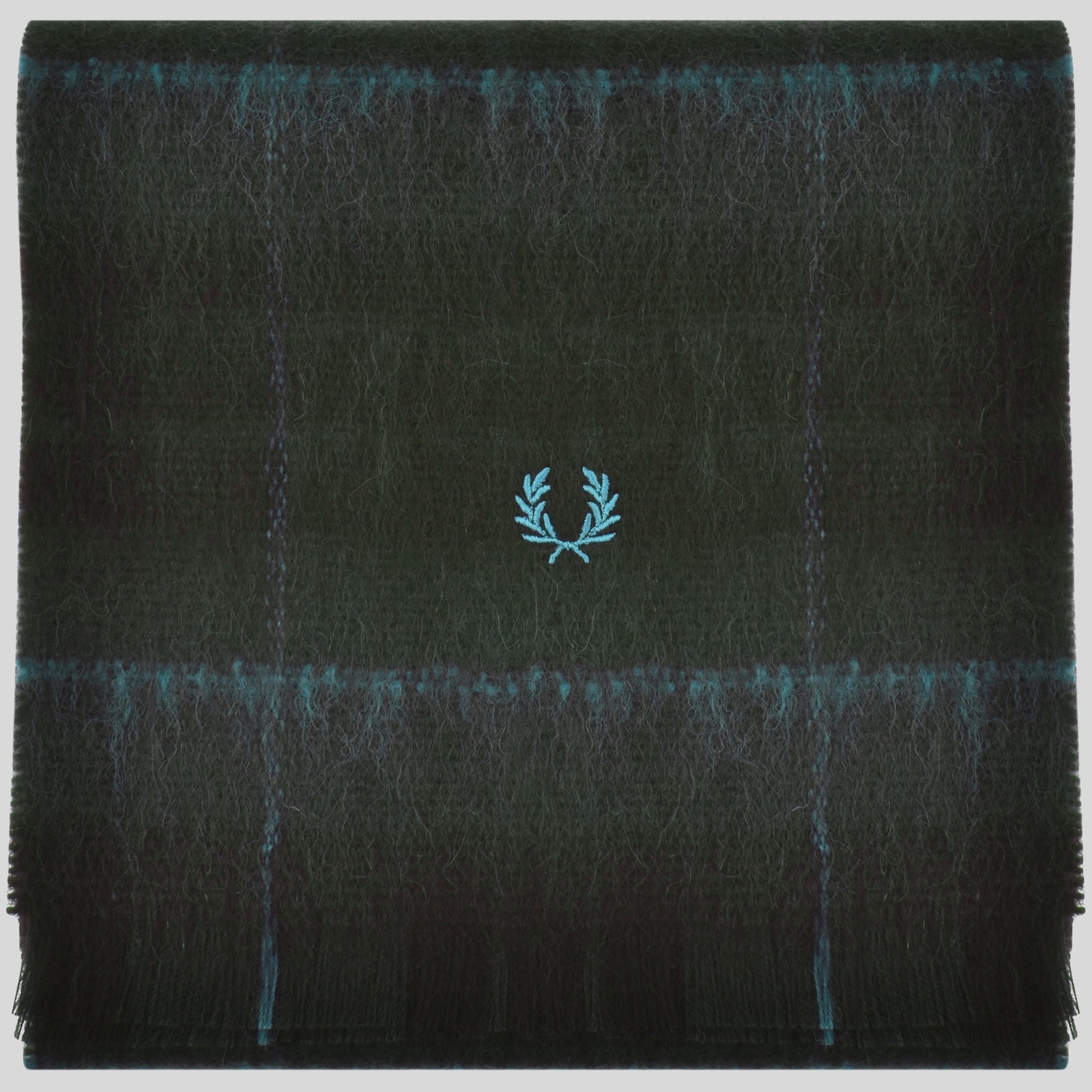 Fred Perry Tartan Scarf Green In Green