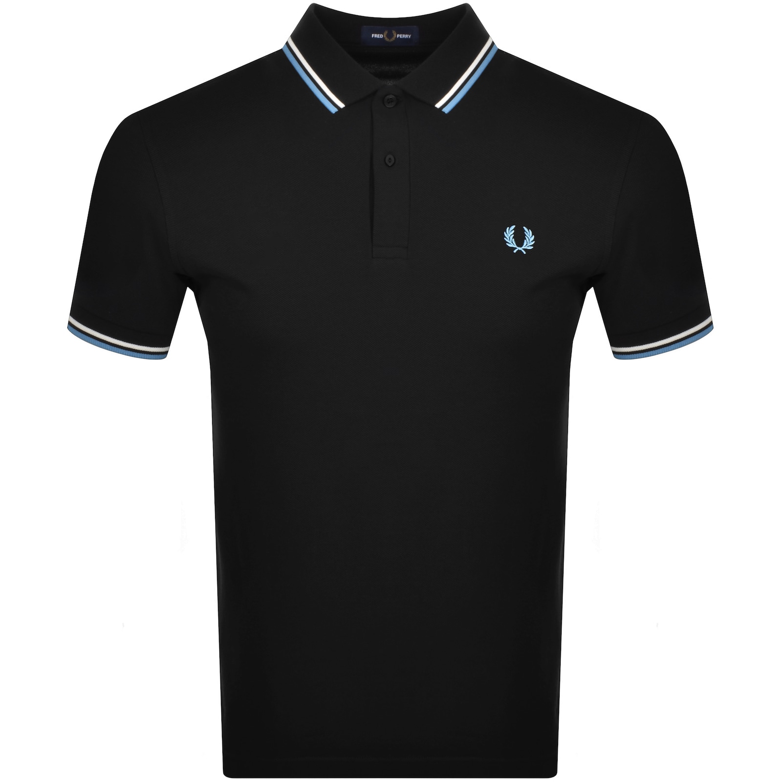 Shop Fred Perry Twin Tipped Polo T Shirt Black