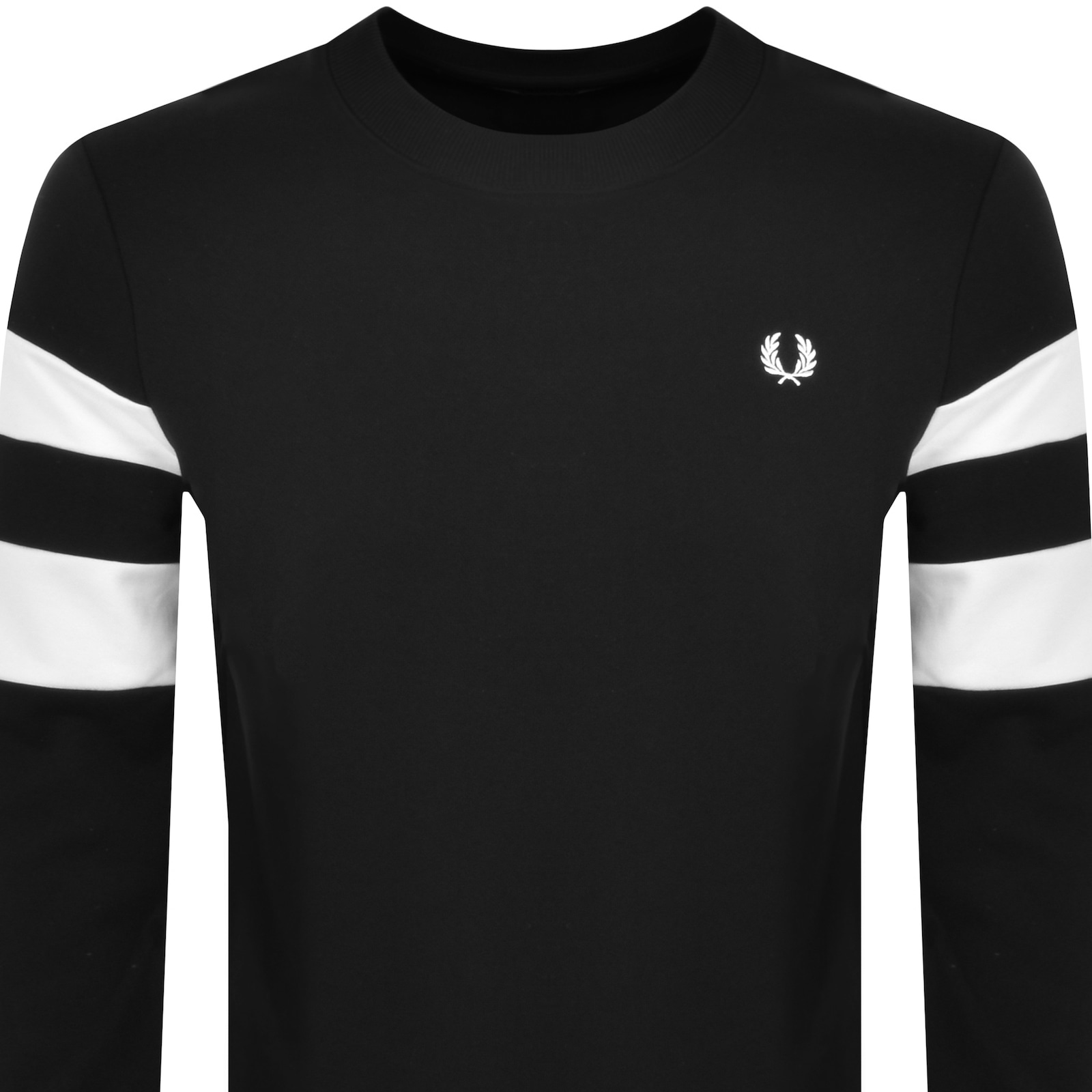 Shop Fred Perry Crew Neck Sweatshirt Black