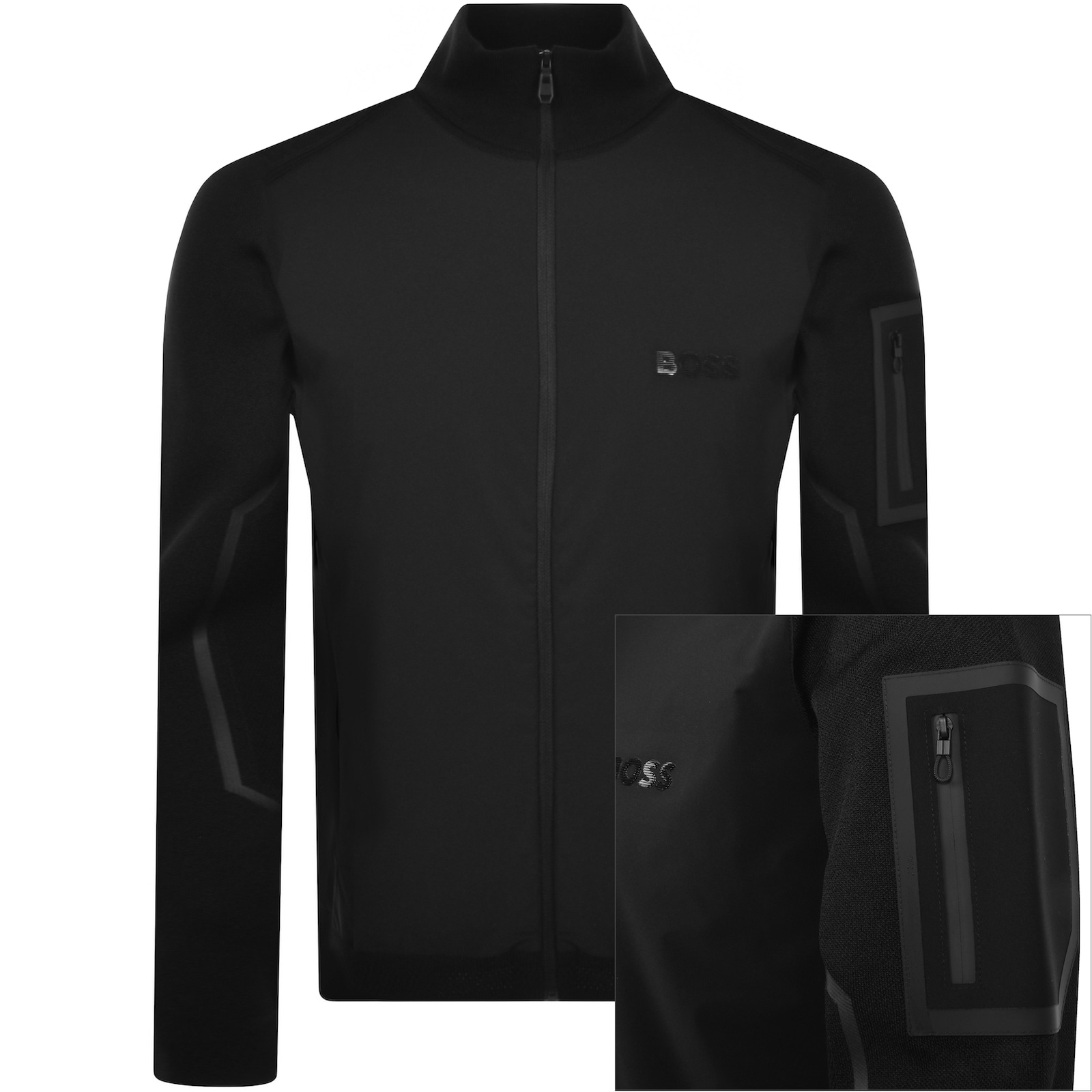 Boss Athleisure Boss Zhino Full Zip Sweatshirt Black In Black