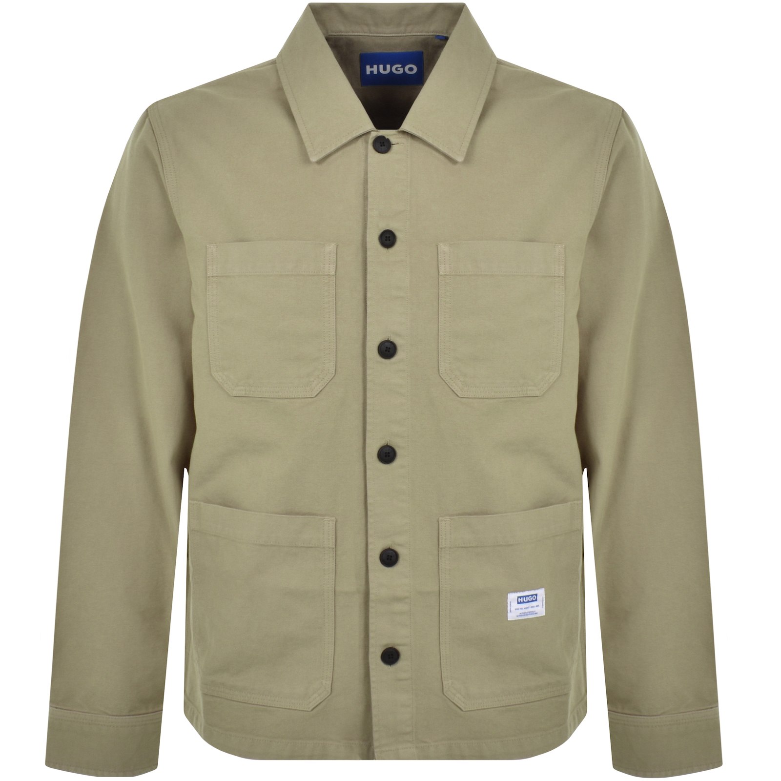 Hugo Blue Esantos Overshirt Beige In Beige