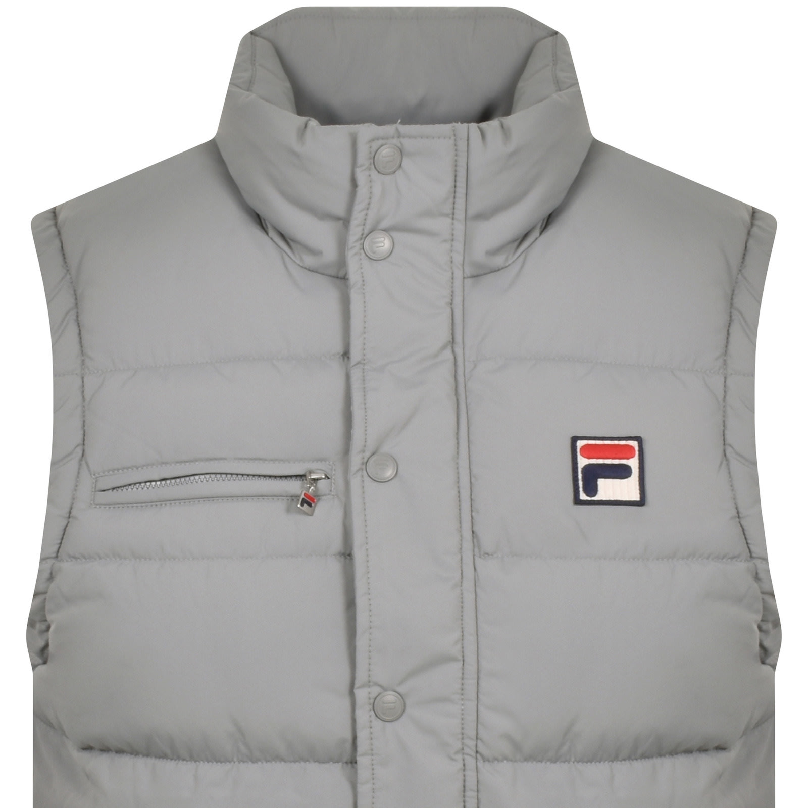 Fila Vintage Archive Puffer Gilet Grey In Grey