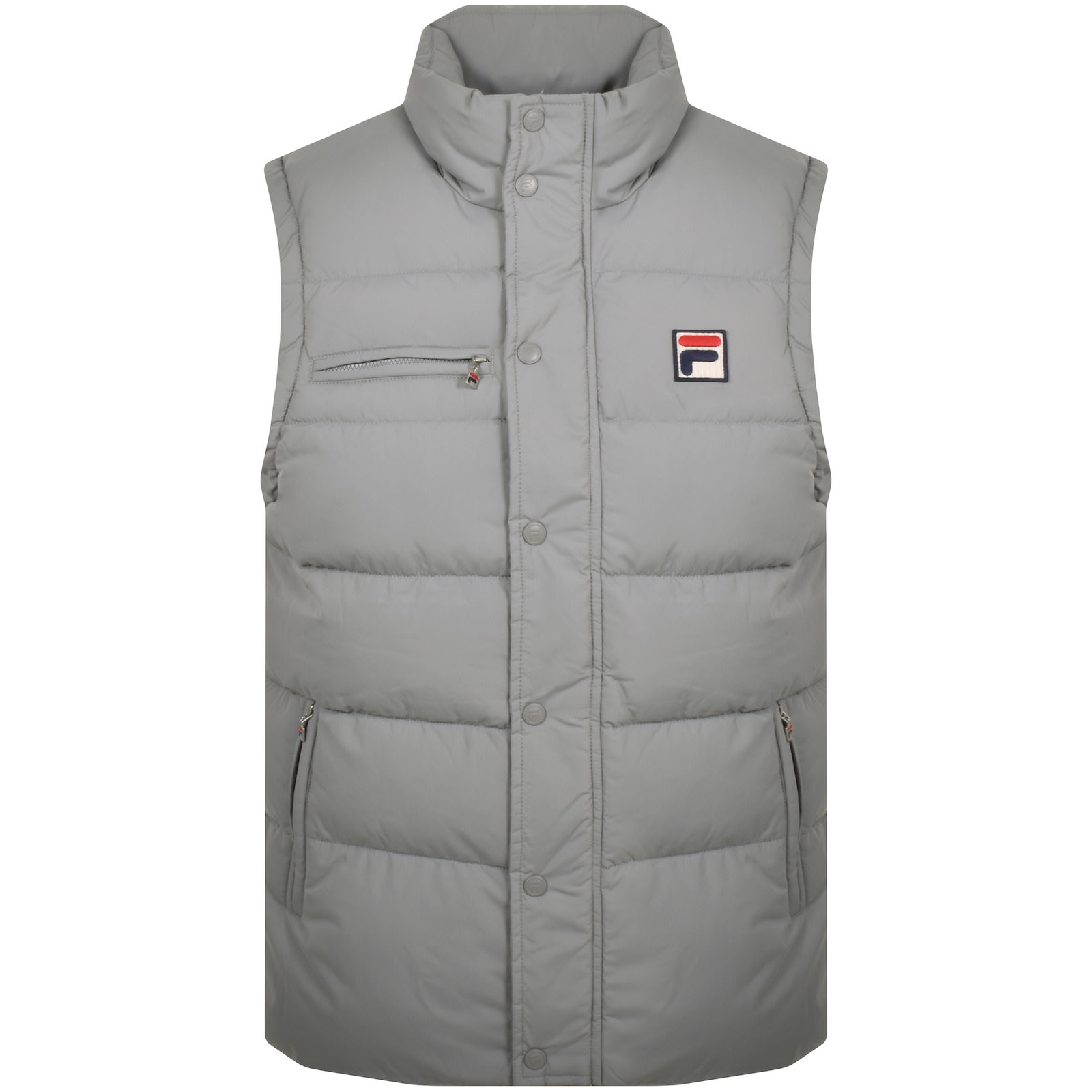 Fila Vintage Archive Puffer Gilet Grey In Grey