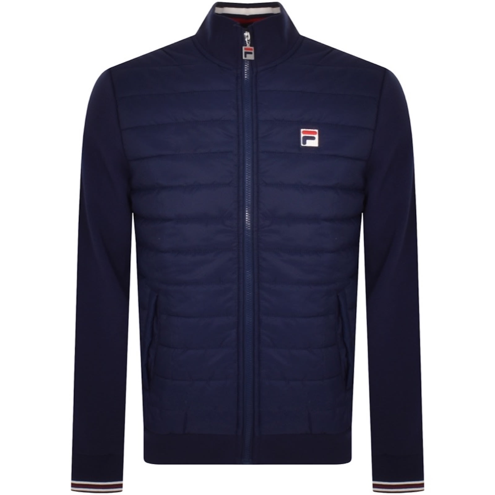 Shop Fila Vintage Puffer Front Jacket Navy