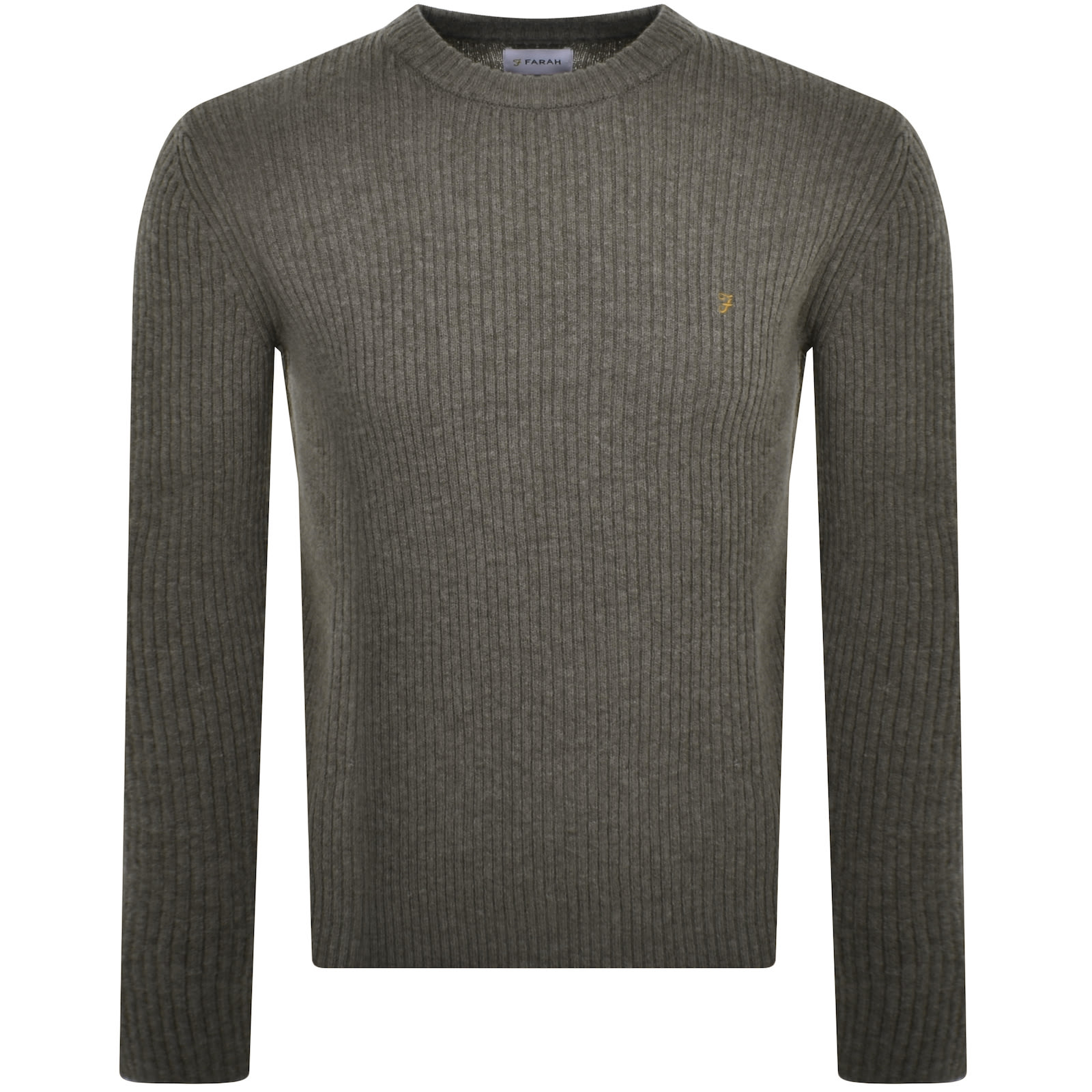 Farah Vintage Farah Halton Ribbed Wool Jumper Brown In Brown