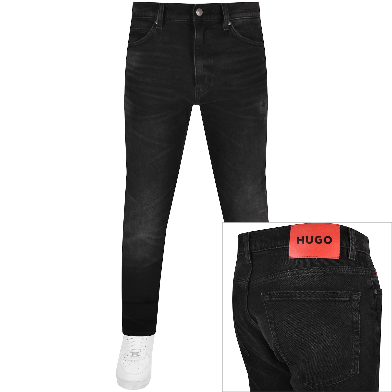 Hugo 708 Slim Fit Mid Wash Jeans Black