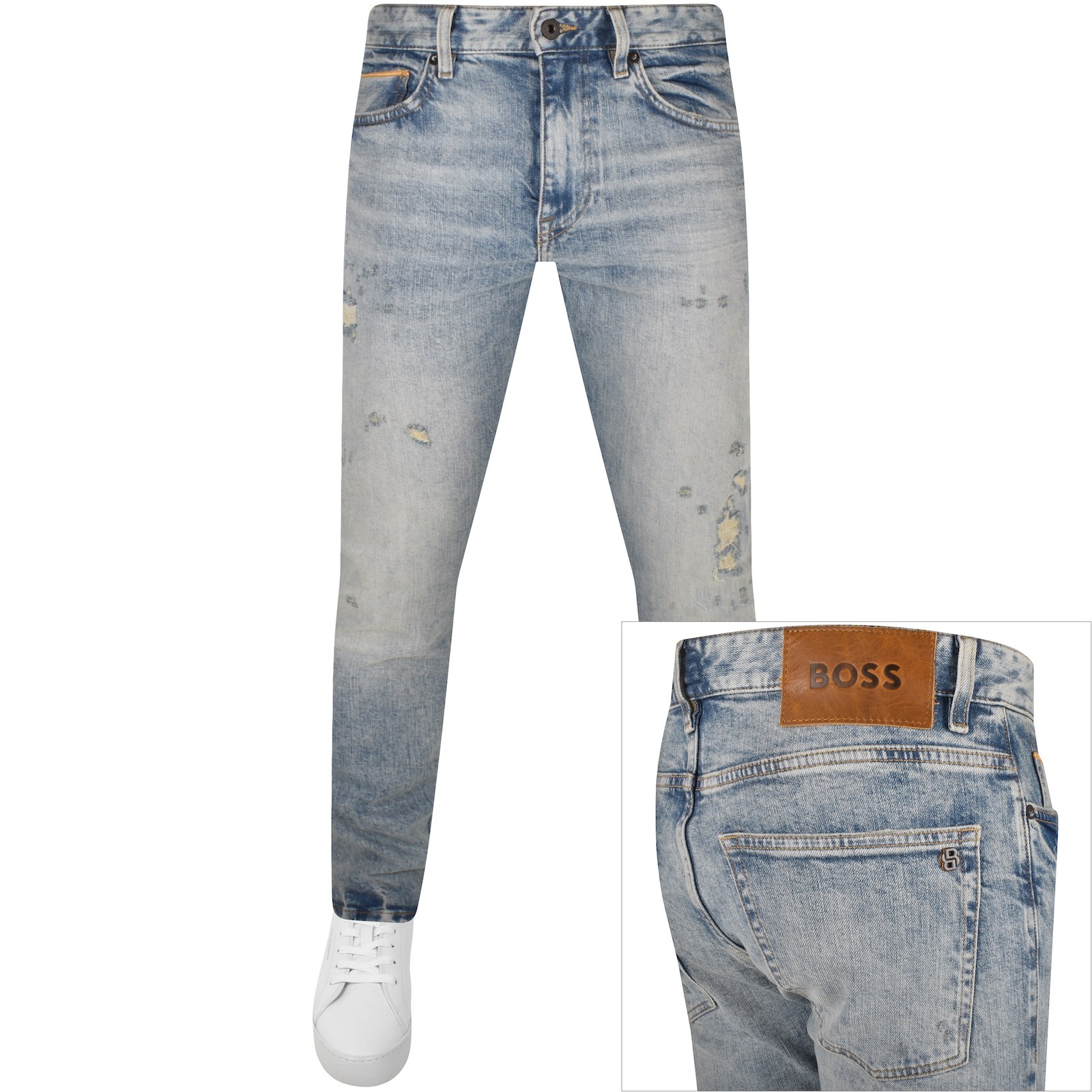 BOSS CASUAL BOSS DELAWARE SELVEDGE SLIM FIT JEANS BLUE 