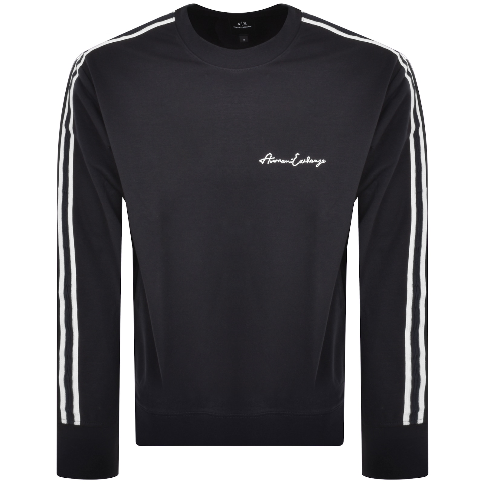Armani Exchange Crew Neck Logo Sweatshirt Navy In Navy