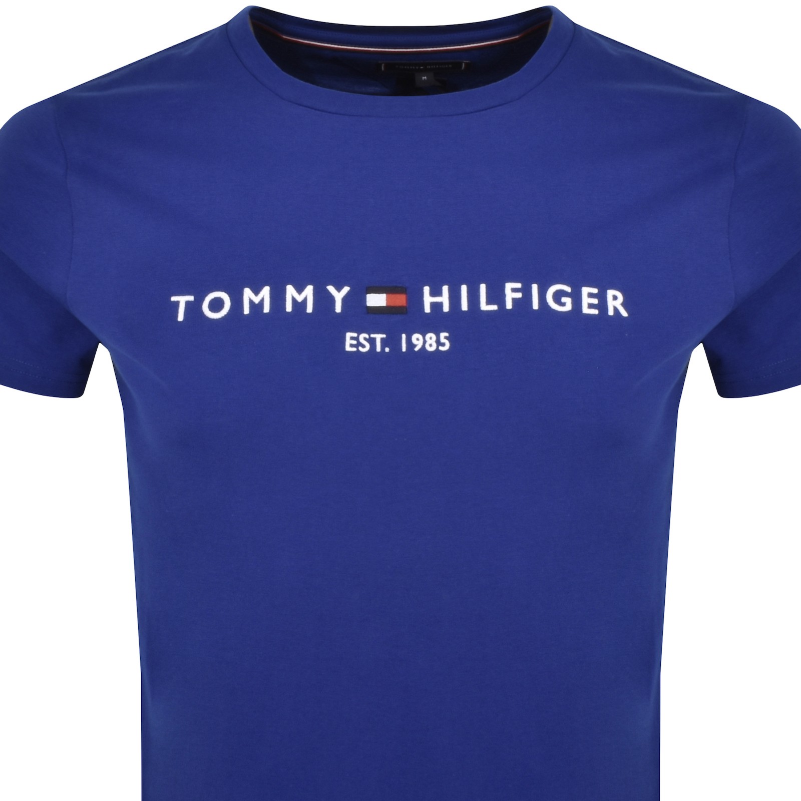 Shop Tommy Hilfiger Logo Slim Fit T Shirt Blue