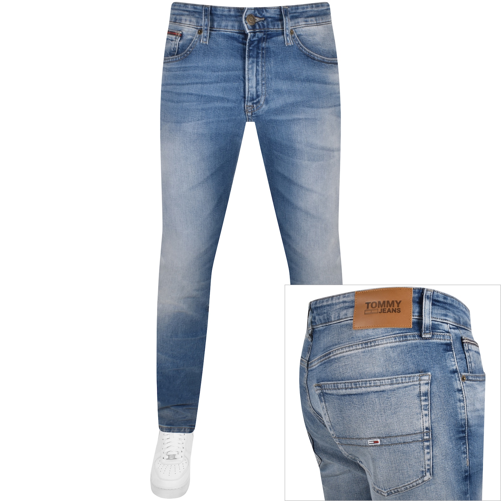 Shop Tommy Jeans Original Slim Scanton Jeans Blue