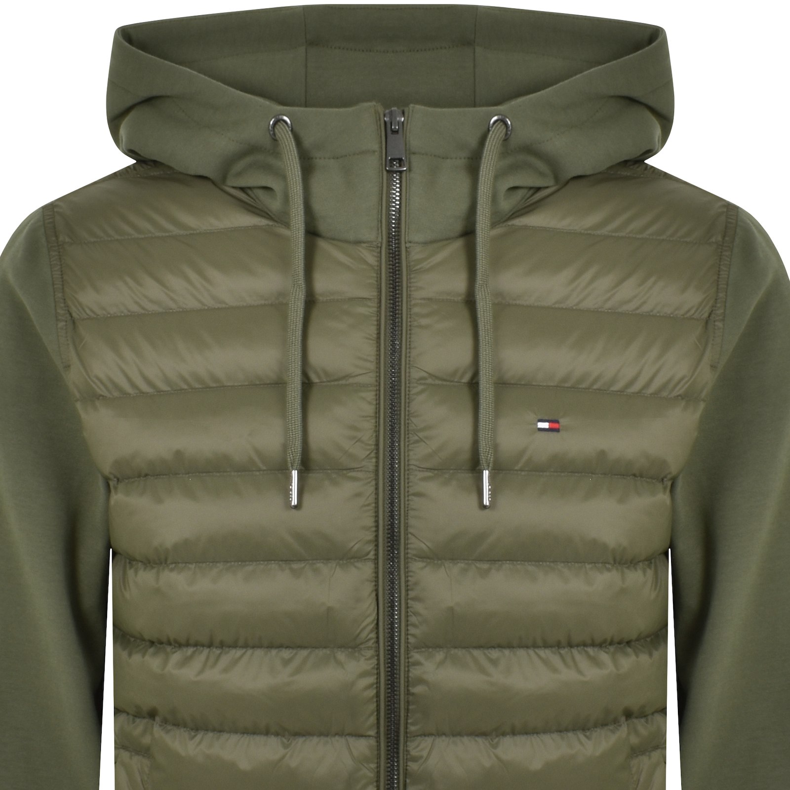 Tommy Hilfiger Mix Media Full Zip Hoodie Green In Green