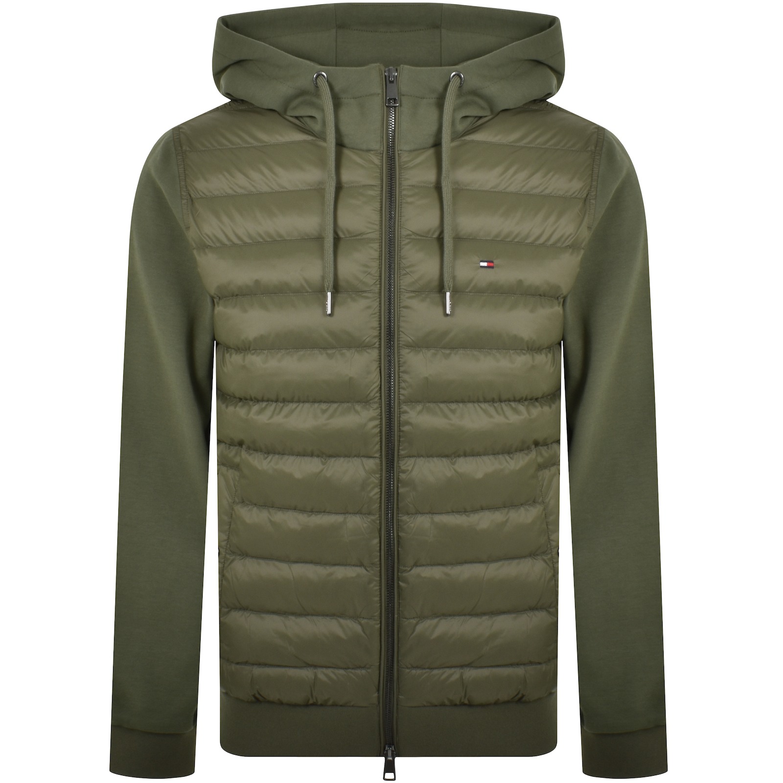 Tommy Hilfiger Mix Media Full Zip Hoodie Green In Green
