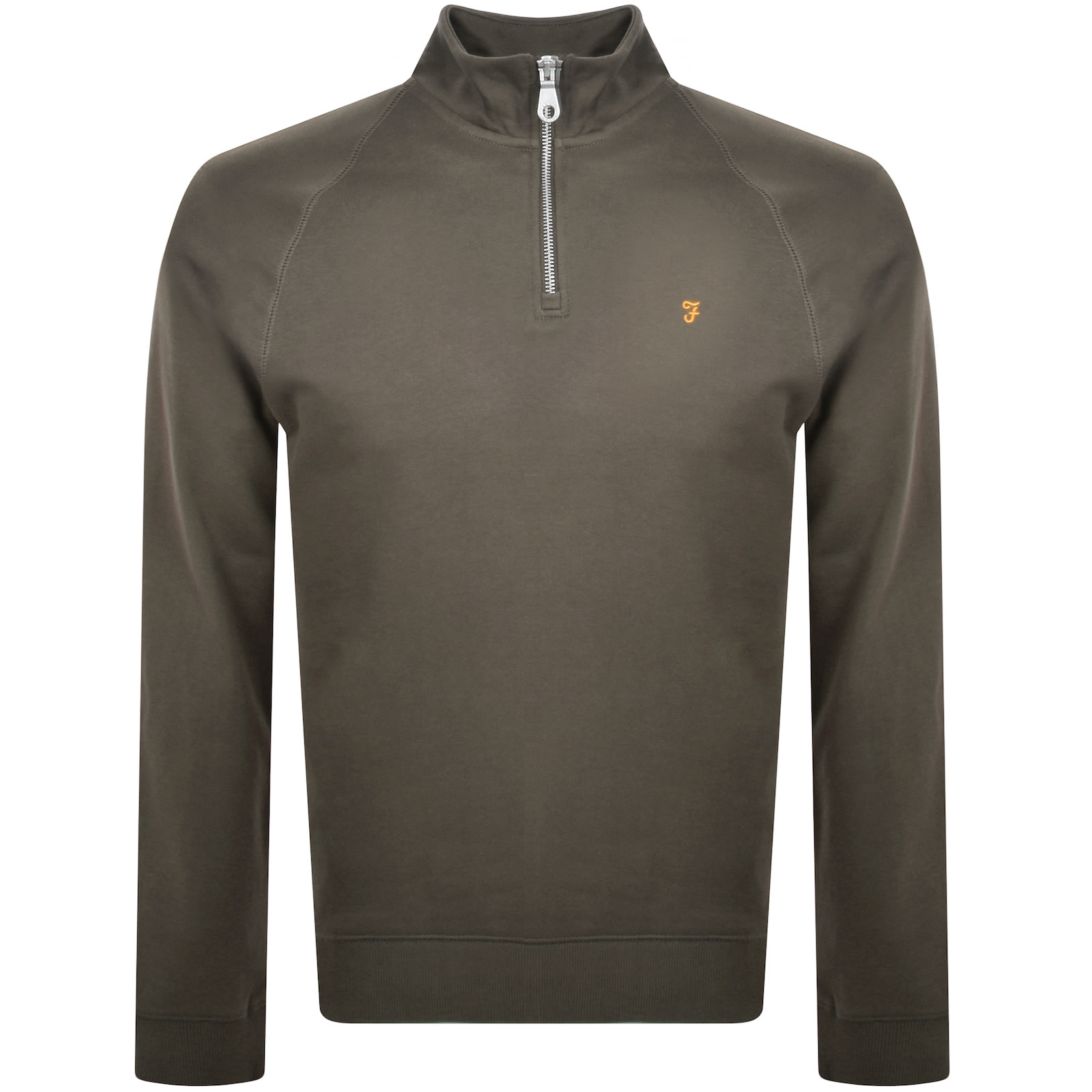 Farah Vintage Farah Jim Quarter Zip Sweatshirt Brown