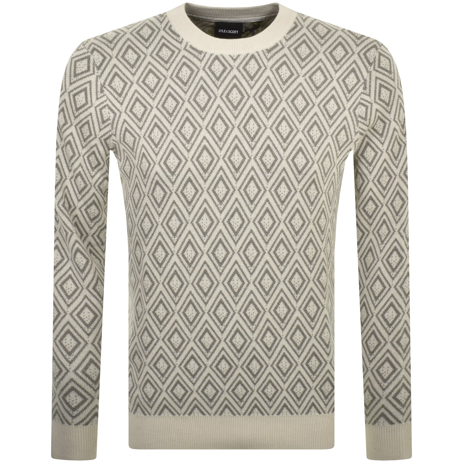 Lyle & Scott Lyle And Scott Monogram Intarsia Jumper Cream In Cream