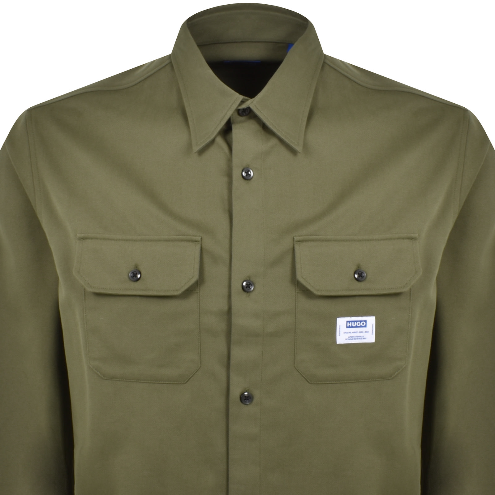 Hugo Blue Ekynone Long Sleeve Shirt Green In Green