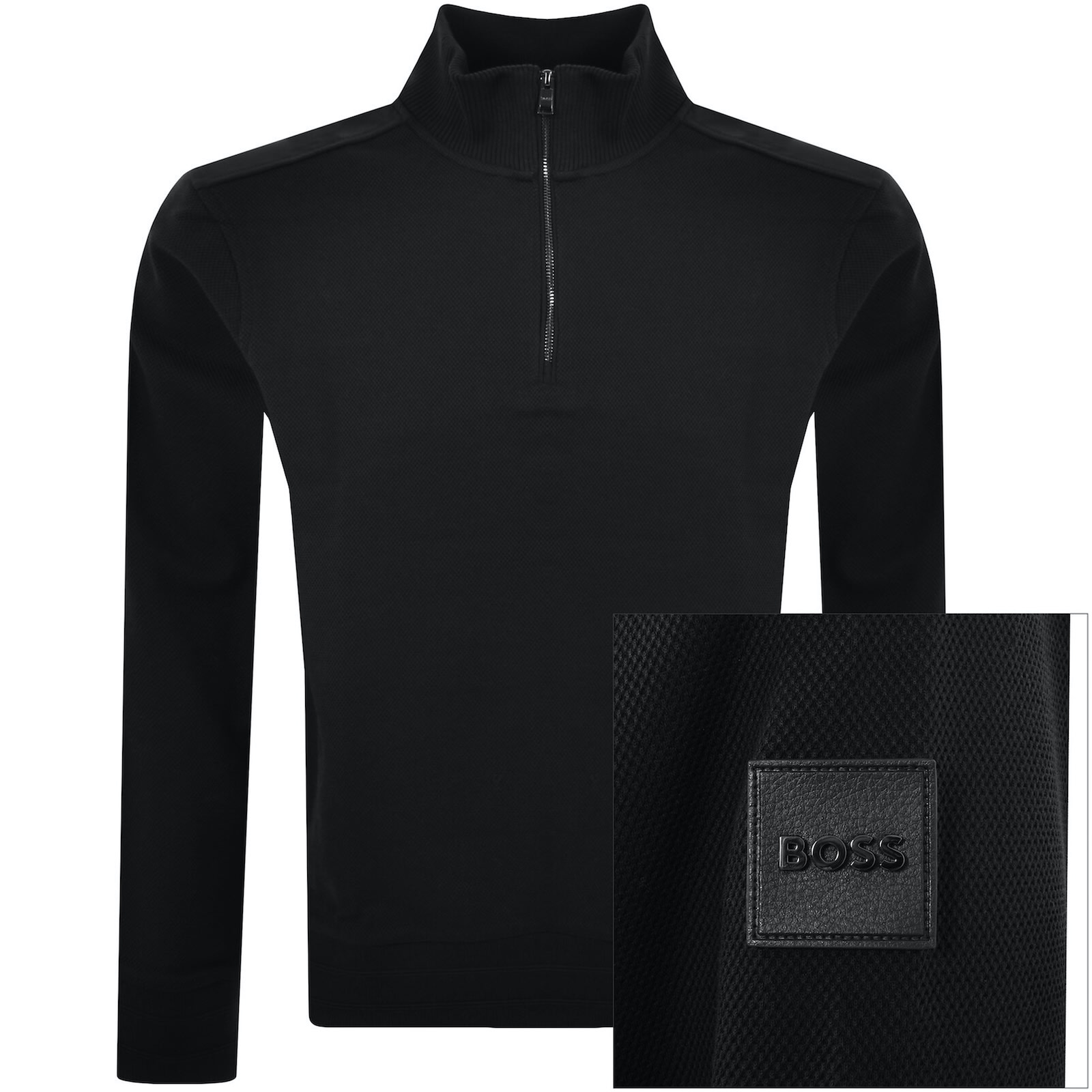 HUGO BOSS BOSS SIDNEY 59 QUARTER ZIP SWEATSHIRT BLACK