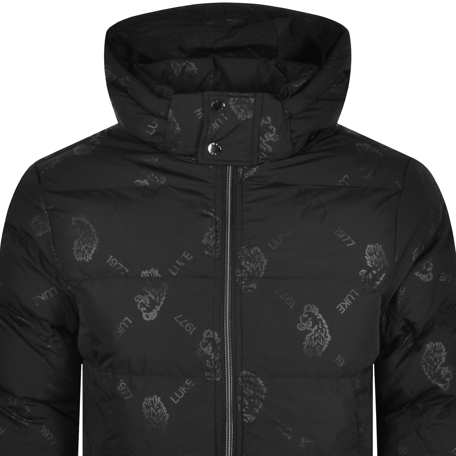 Luke 1977 Mallard Quilted Hooded Jacket Black In Black