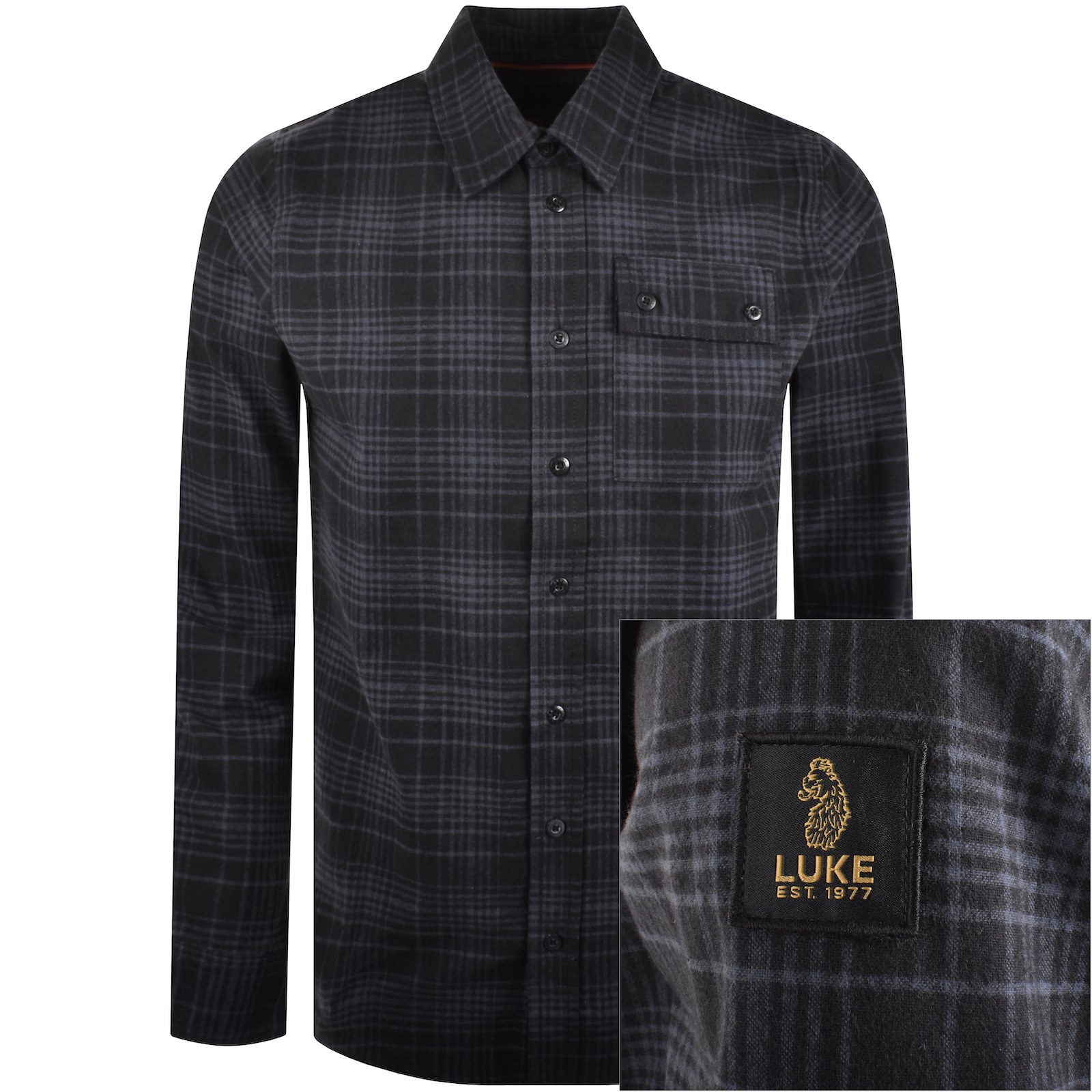 Luke 1977 Eightoaks Checked Shirt Black In Black
