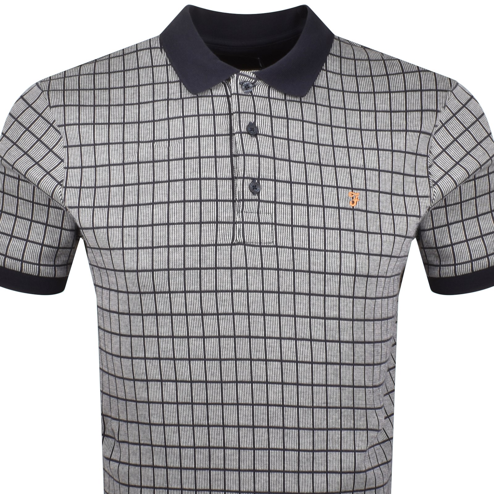 Farah Vintage Farah Rutland Check Polo T Shirt Navy In Navy