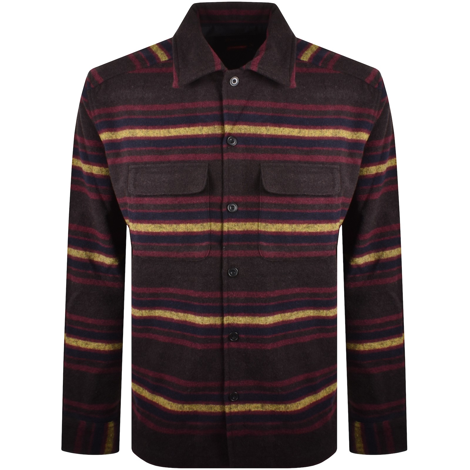 Deus Ex Machina Moto Stripe Shirt Burgundy In Burgundy