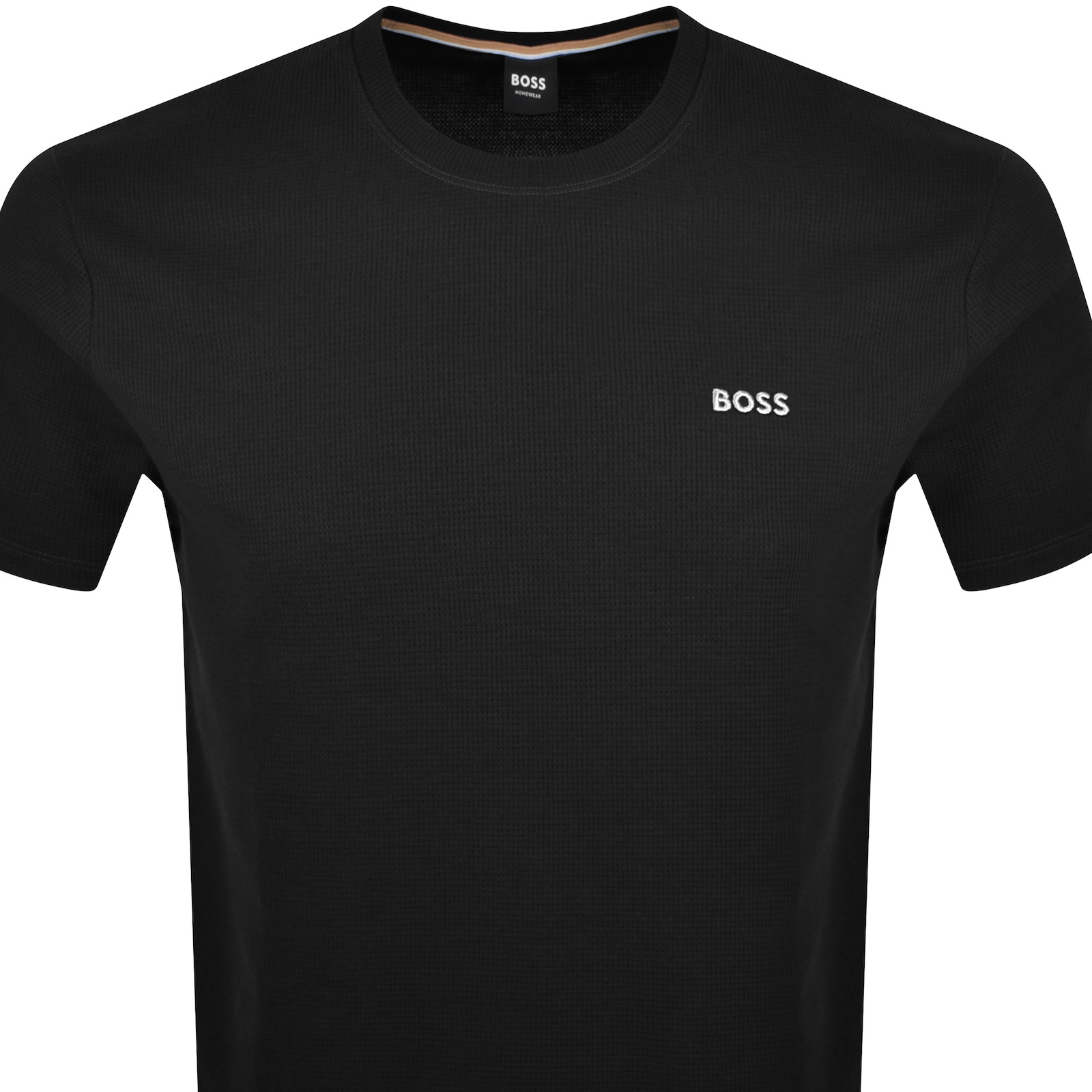 HUGO BOSS BOSS WAFFLE T SHIRT BLACK